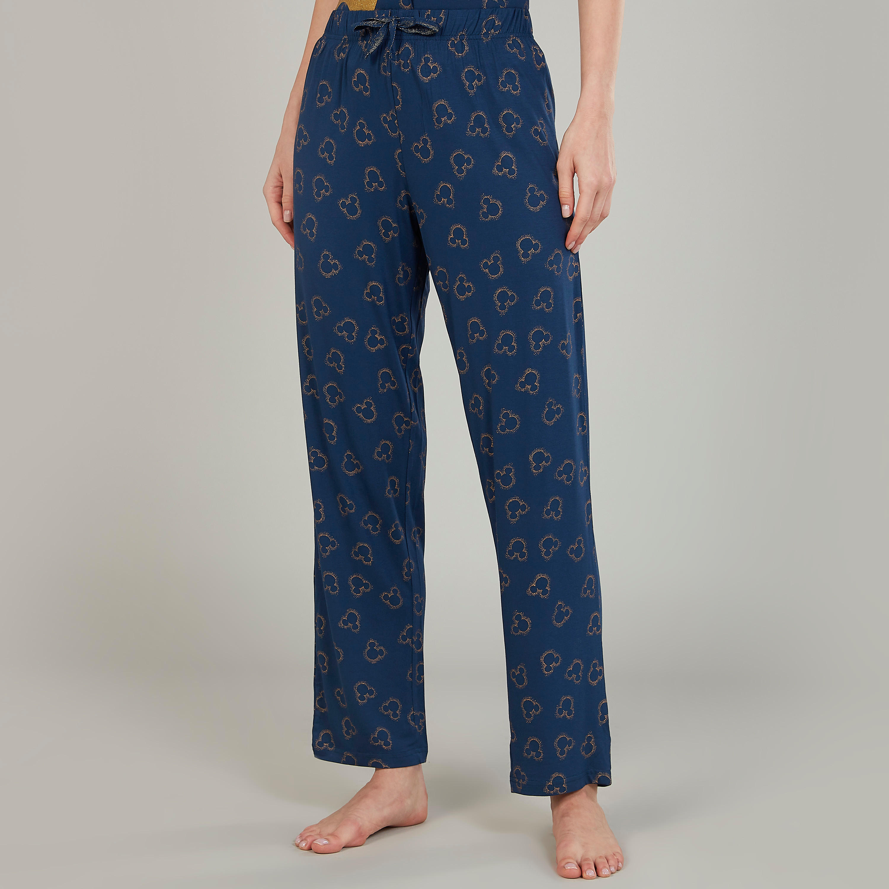 طقم بنطلون بيجاما وقميص بطبعات من ميكي ماوس-women-clothing-nightwear-pyjamas-longsets-image-5