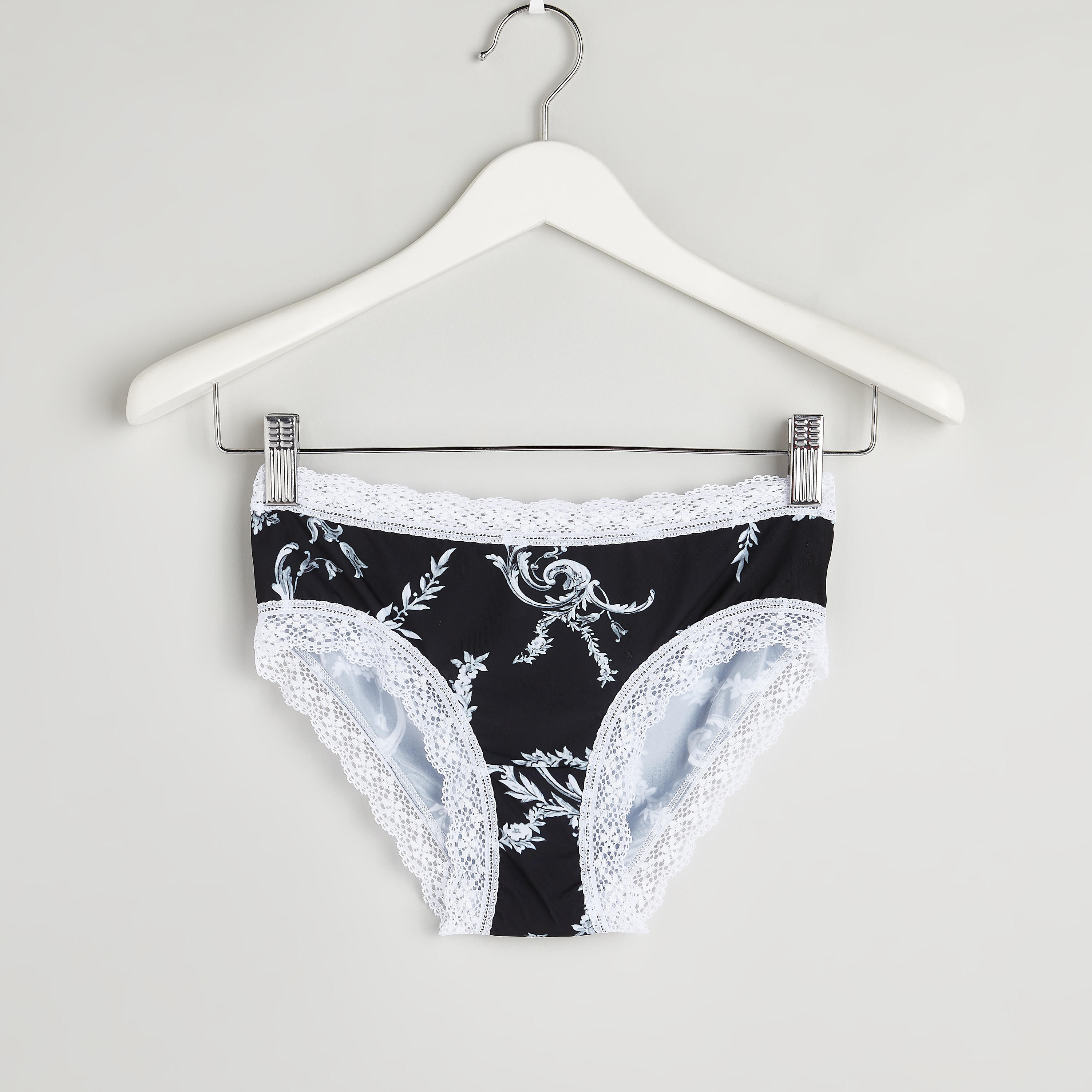 سروال داخلي هيبستر بخصر مطاطي وتفاصيل دانتيل وطبعات-women-clothing-lingerie-panties-image-1