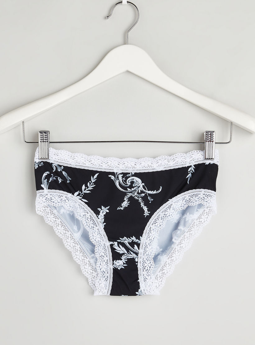 سروال داخلي هيبستر بخصر مطاطي وتفاصيل دانتيل وطبعات-women-clothing-lingerie-panties-image-1