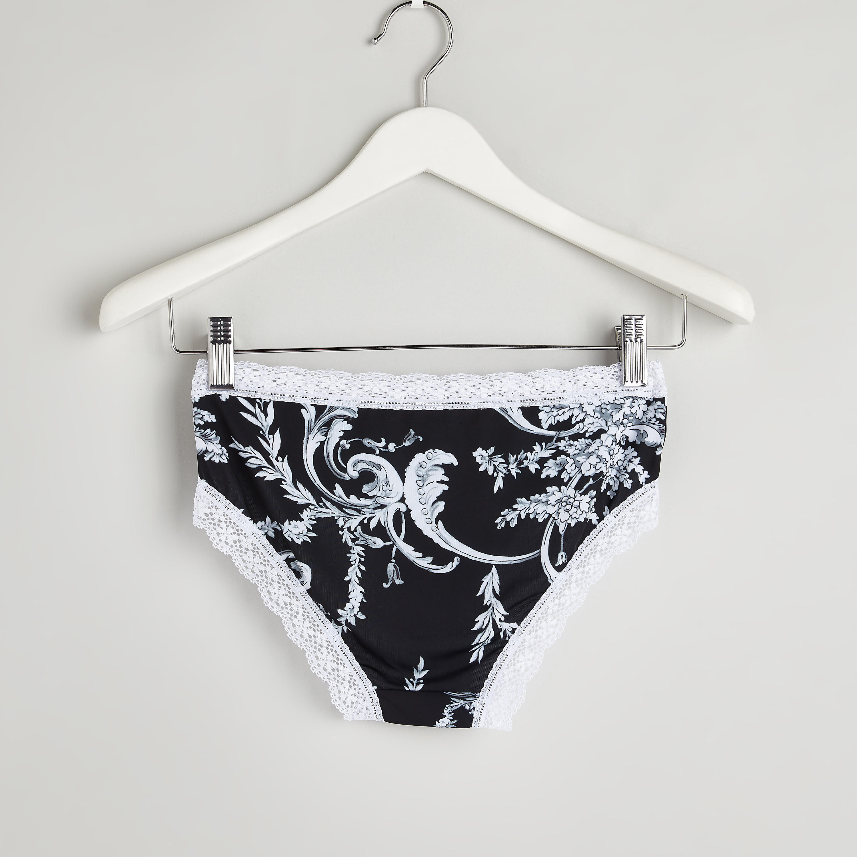 سروال داخلي هيبستر بخصر مطاطي وتفاصيل دانتيل وطبعات-women-clothing-lingerie-panties-image-2