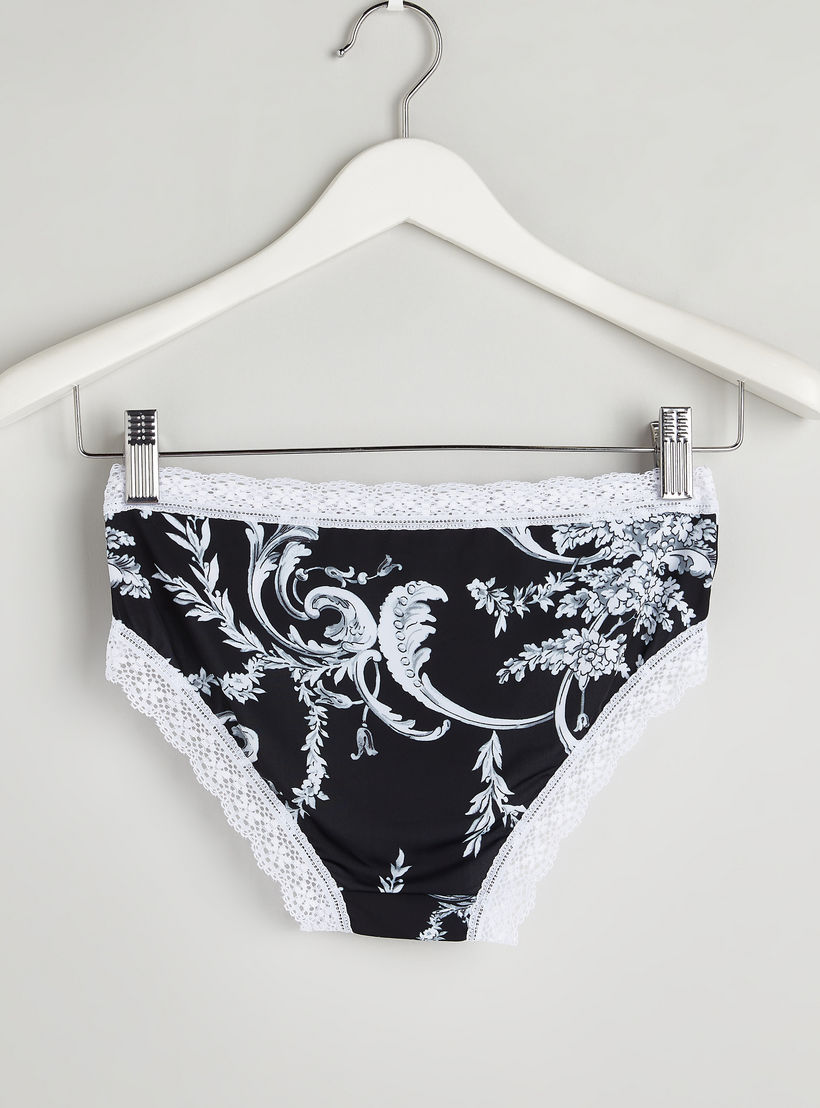 سروال داخلي هيبستر بخصر مطاطي وتفاصيل دانتيل وطبعات-women-clothing-lingerie-panties-image-2