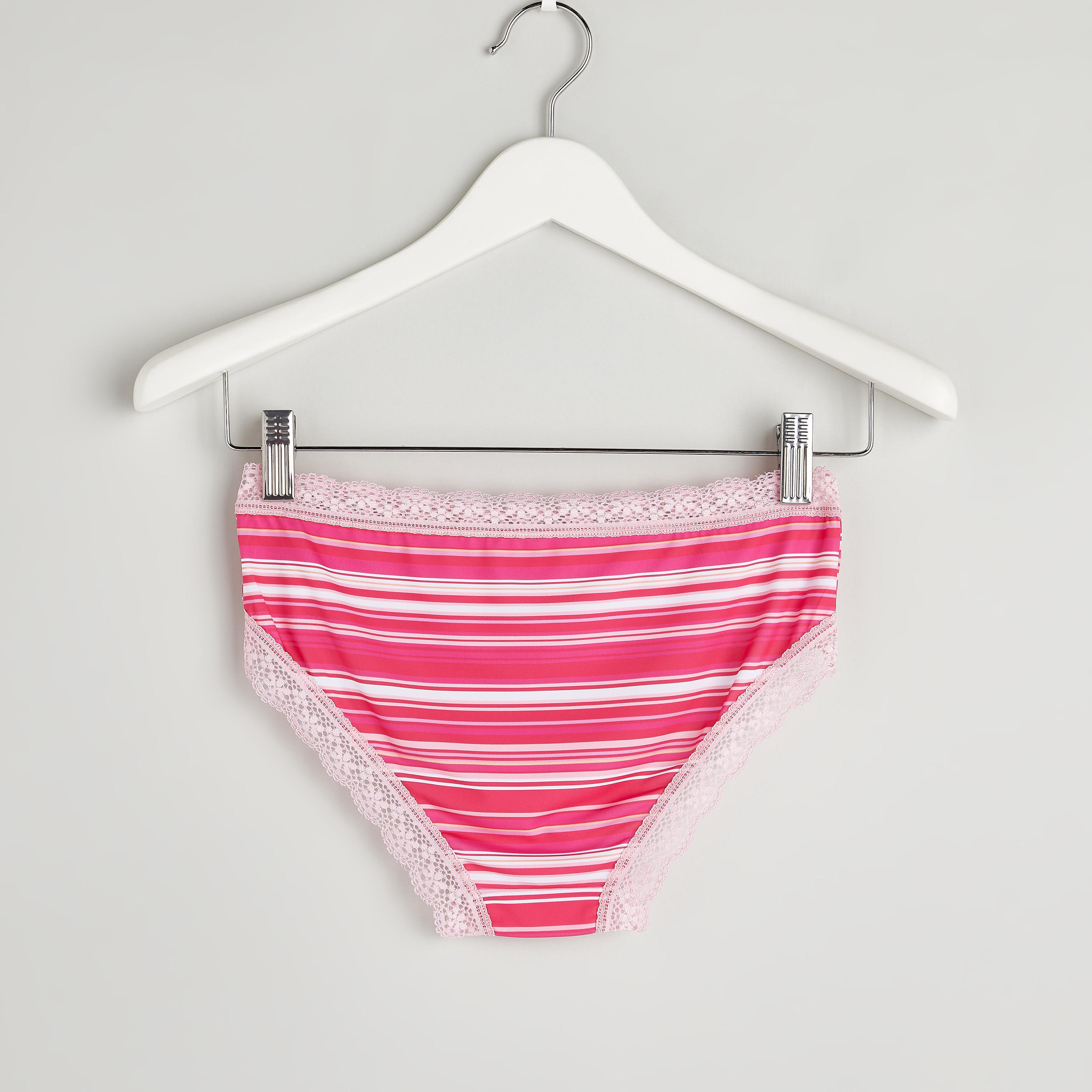 سراويل بيكيني بخصر مطّاطي وطبعات وتفاصيل دانتيل-women-clothing-lingerie-panties-image-2