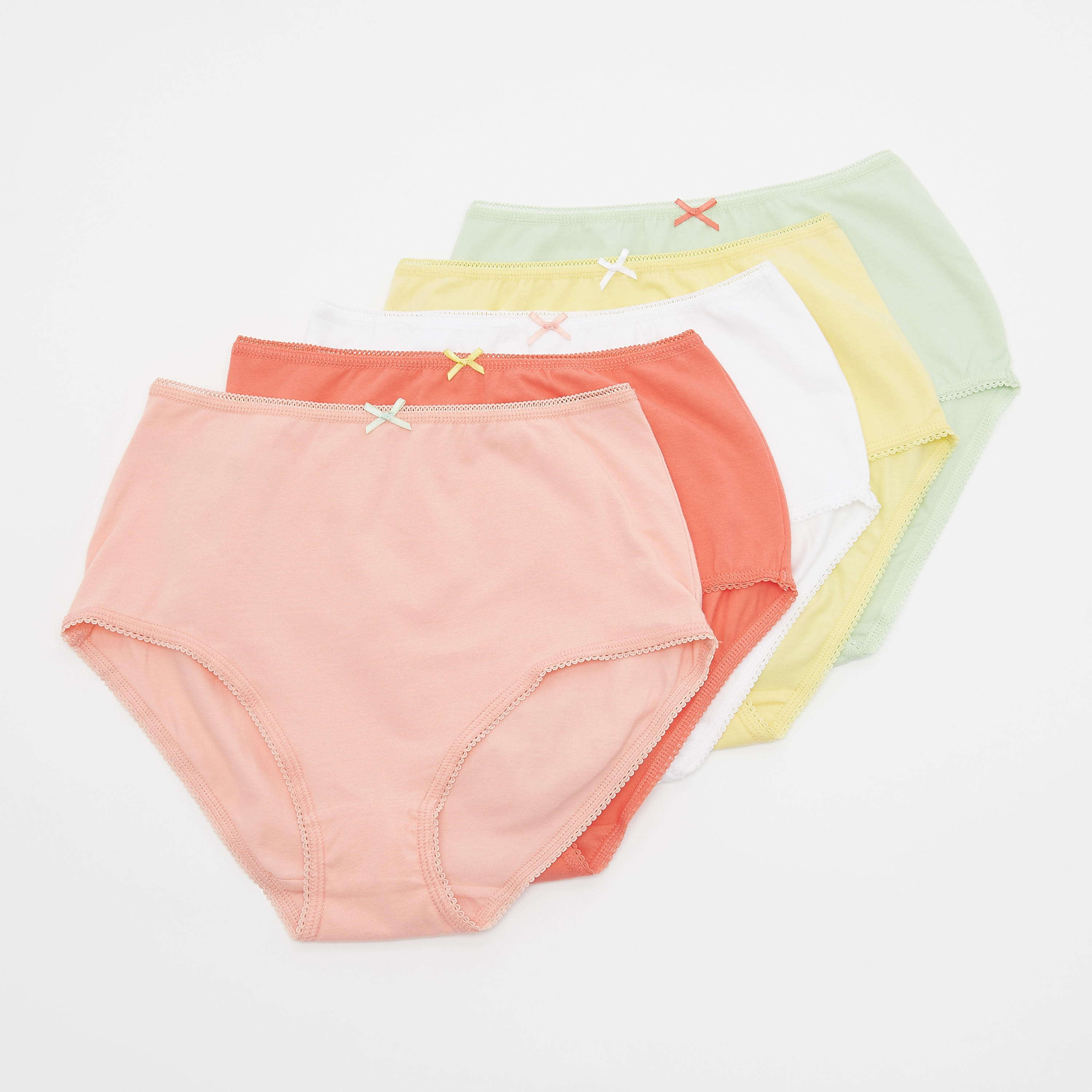سراويل داخلية كلاسيكية متنوعة بخصر مطّاطي - طقم من 5 قطع-women-clothing-lingerie-panties-image-1