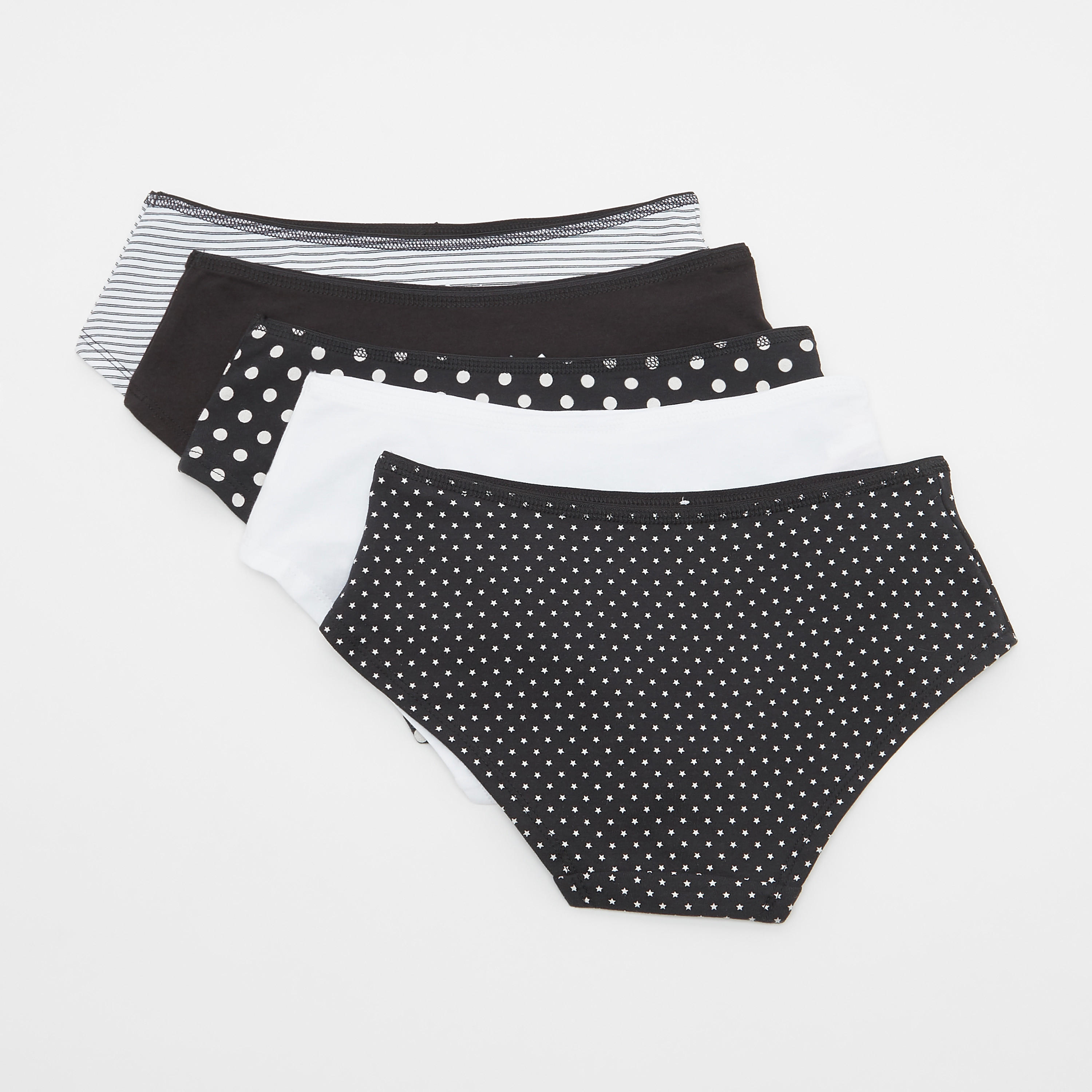 سراويل داخلية بوي شورت متنوعة بخصر مطاطي - طقم من 5 قطع-women-clothing-lingerie-panties-image-2