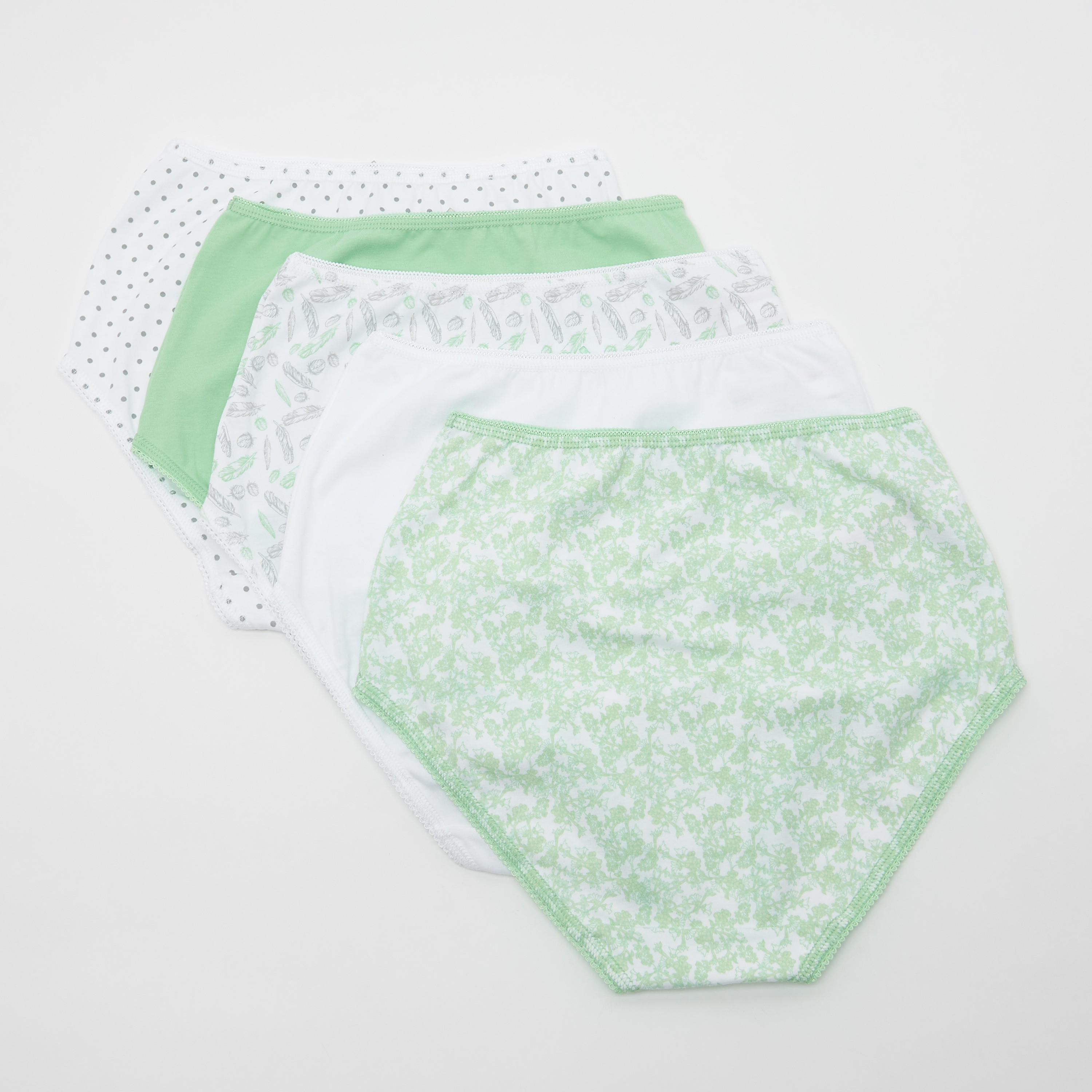 سراويل داخلية كلاسيكية متنوعة بخصر مطّاطي - طقم من 5 قطع-women-clothing-lingerie-panties-image-2