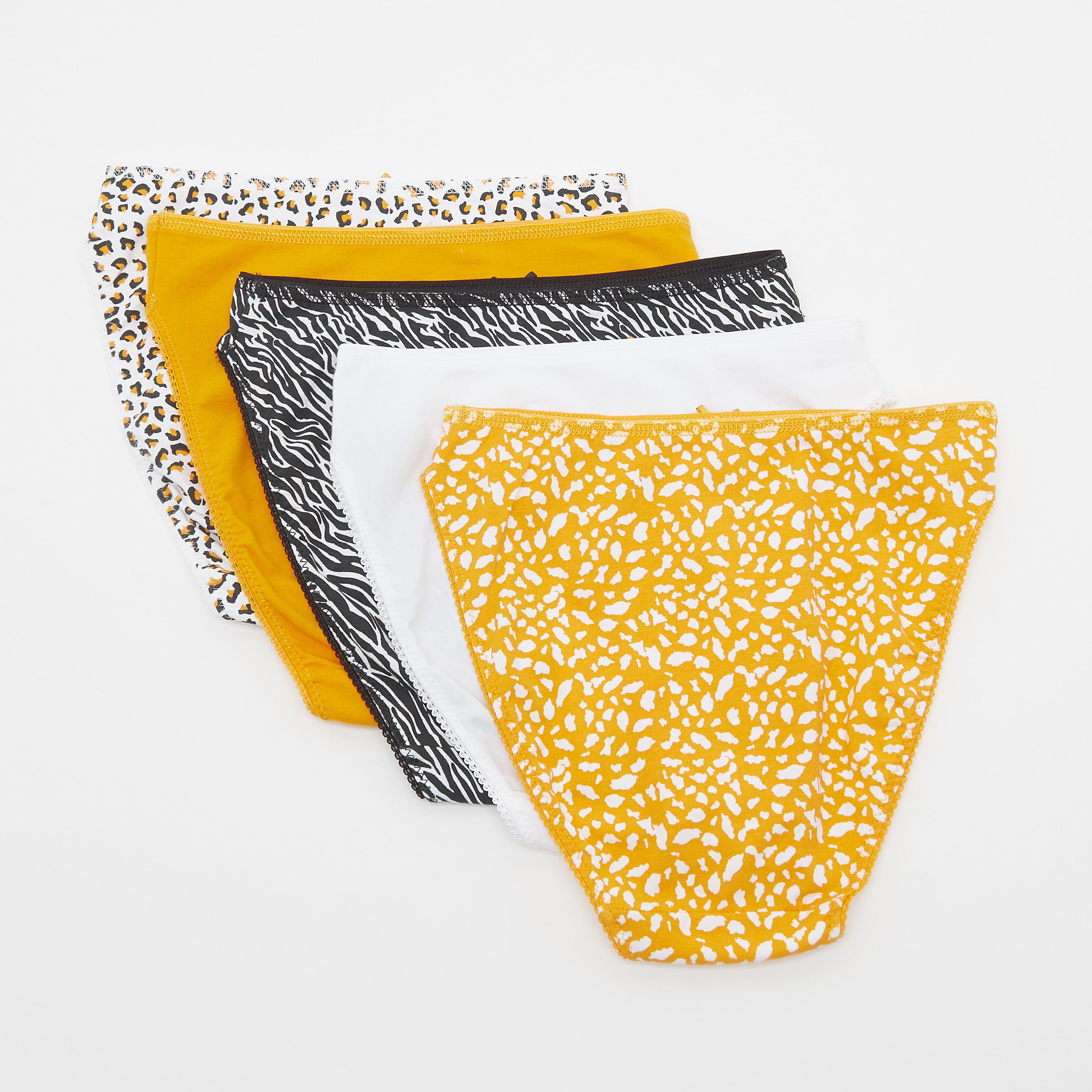 سراويل داخلية مرتفعة متنوعة بتفاصيل دانتيل - طقم من 5 قطع-women-clothing-lingerie-panties-image-2