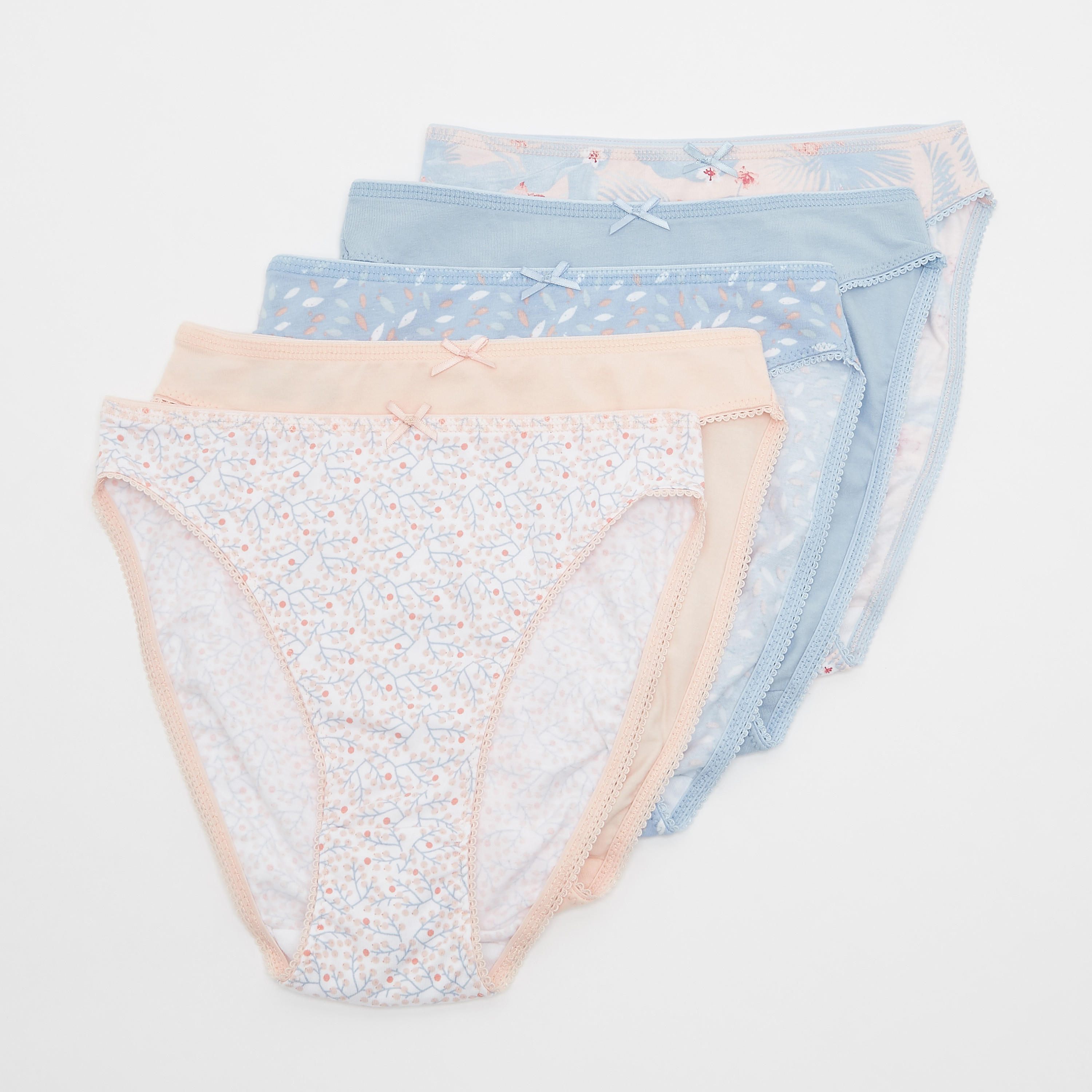 سراويل داخلية هيبستر متنوعة بتفاصيل دانتيل- طقم من 5-women-clothing-lingerie-panties-image-1