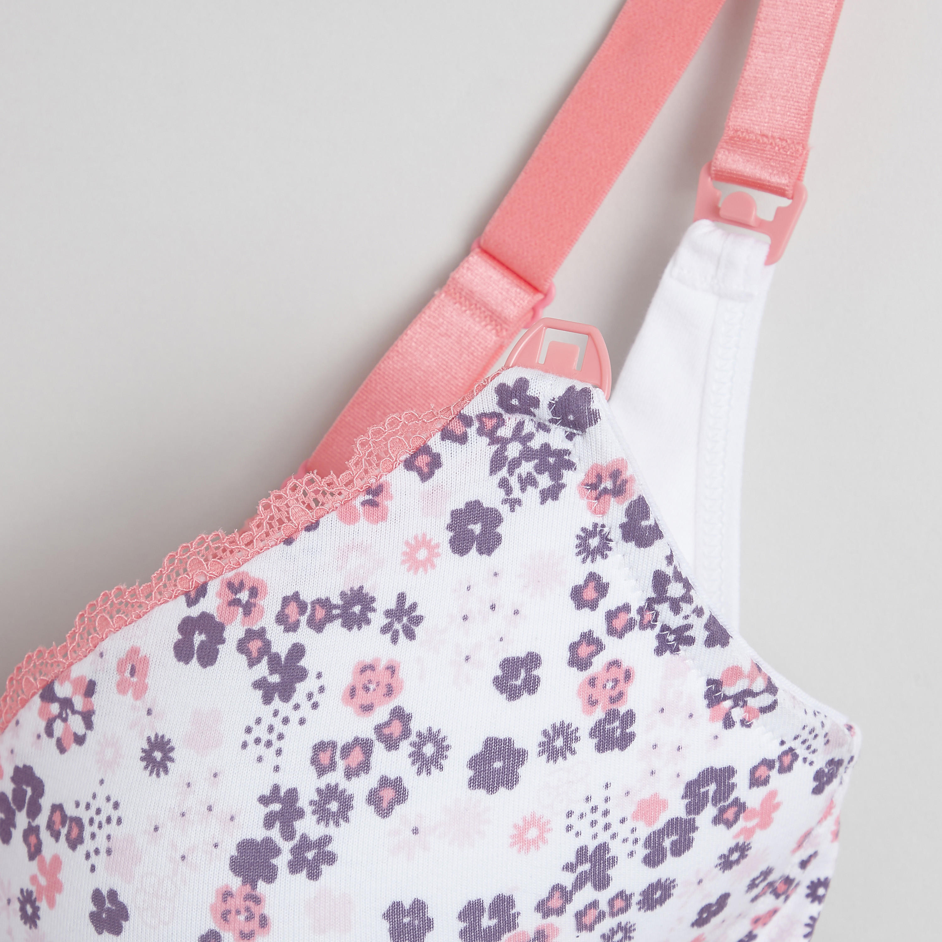 صدرية تيشيرت مبطنة بطبعات أزهار وخطآف إغلاق-women-clothing-lingerie-bras-image-2