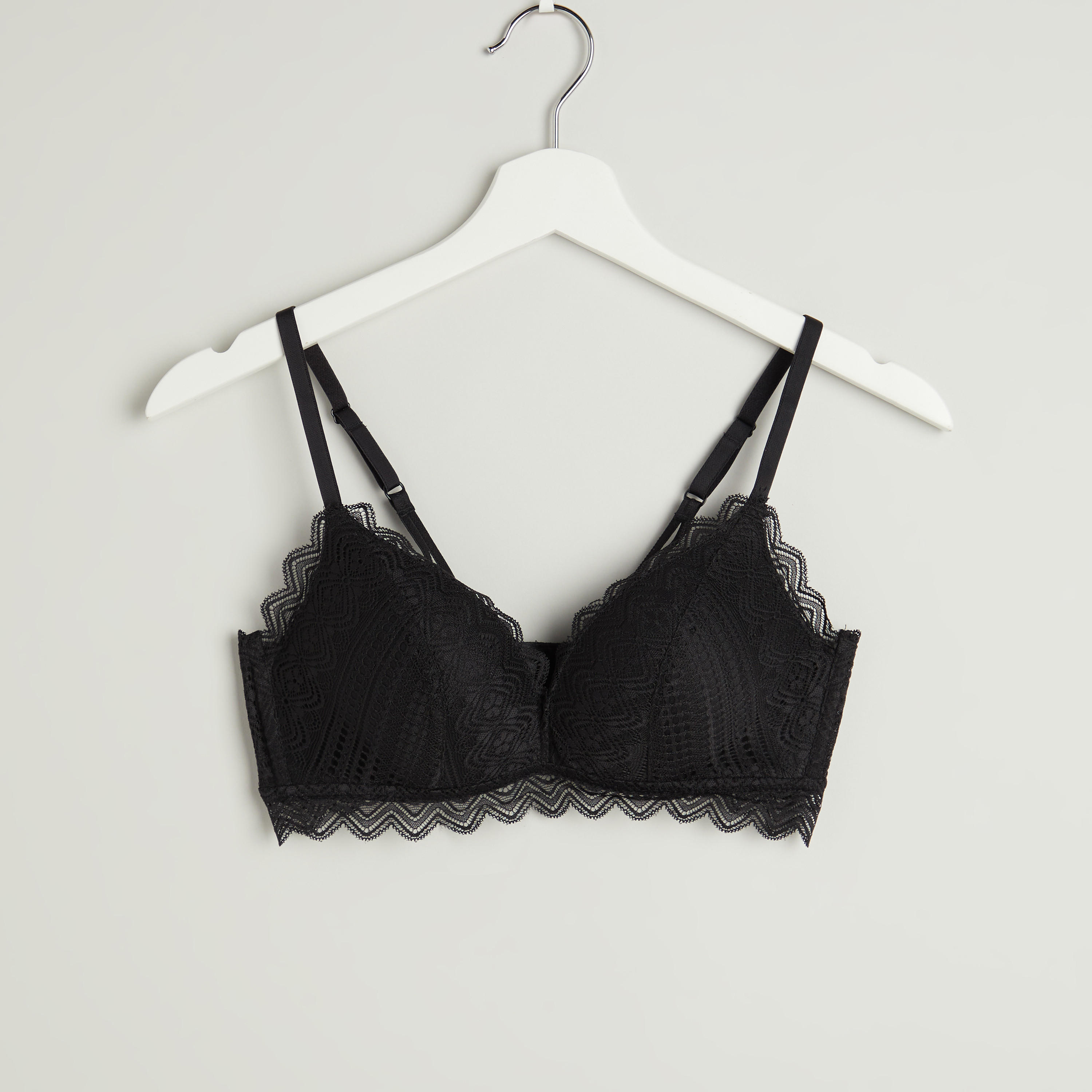 Set of 2 - Lace Padded Plunge Bra with Briefs-women-clothing-lingerie-lingeriesets-image-2