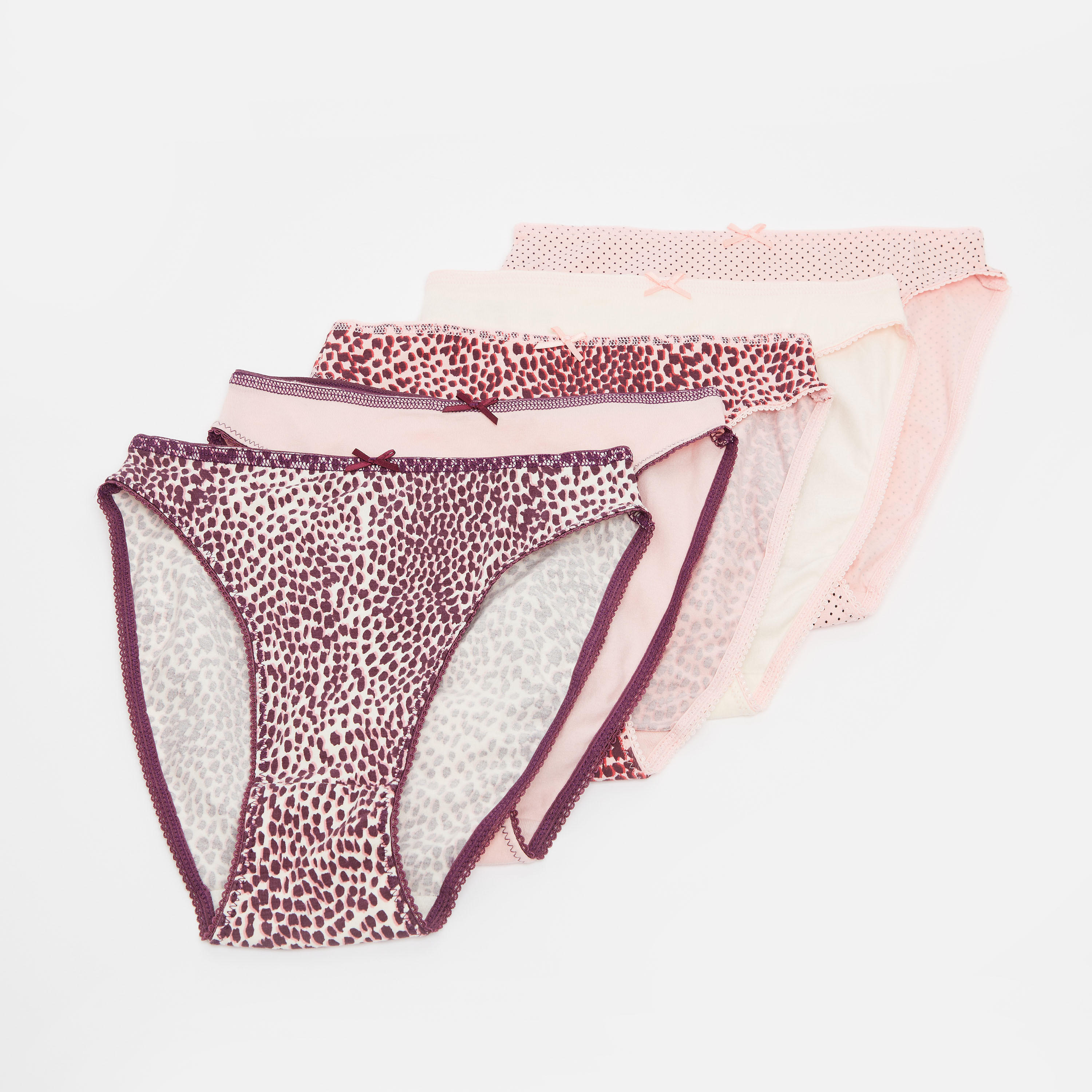 سراويل داخلية هيبستر متنوعة بتفاصيل دانتيل- طقم من 5-women-clothing-lingerie-panties-image-1