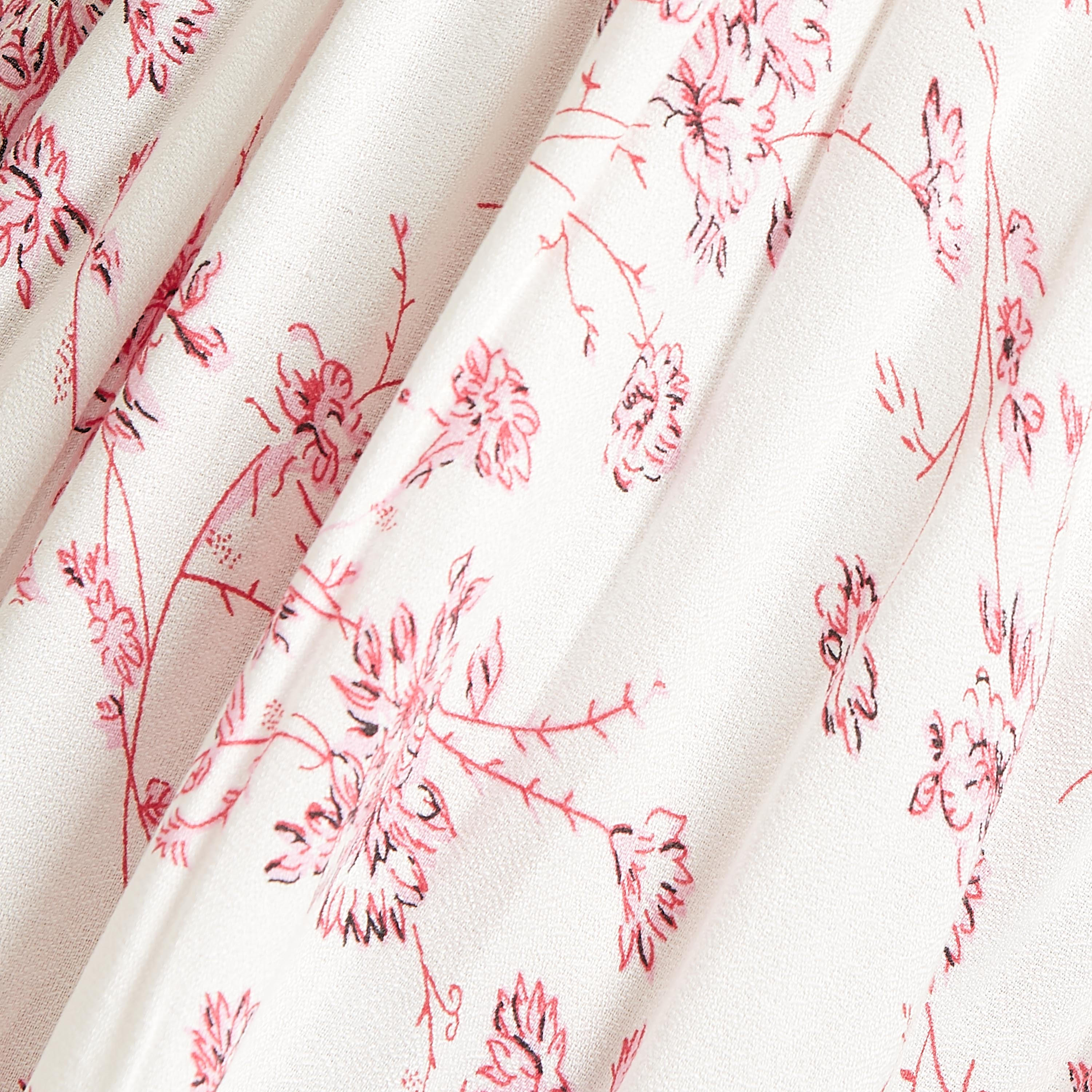 قميص نوم طويل بياقة V وأكمام كشكش وطبعات-women-clothing-nightwear-nighties-image-3