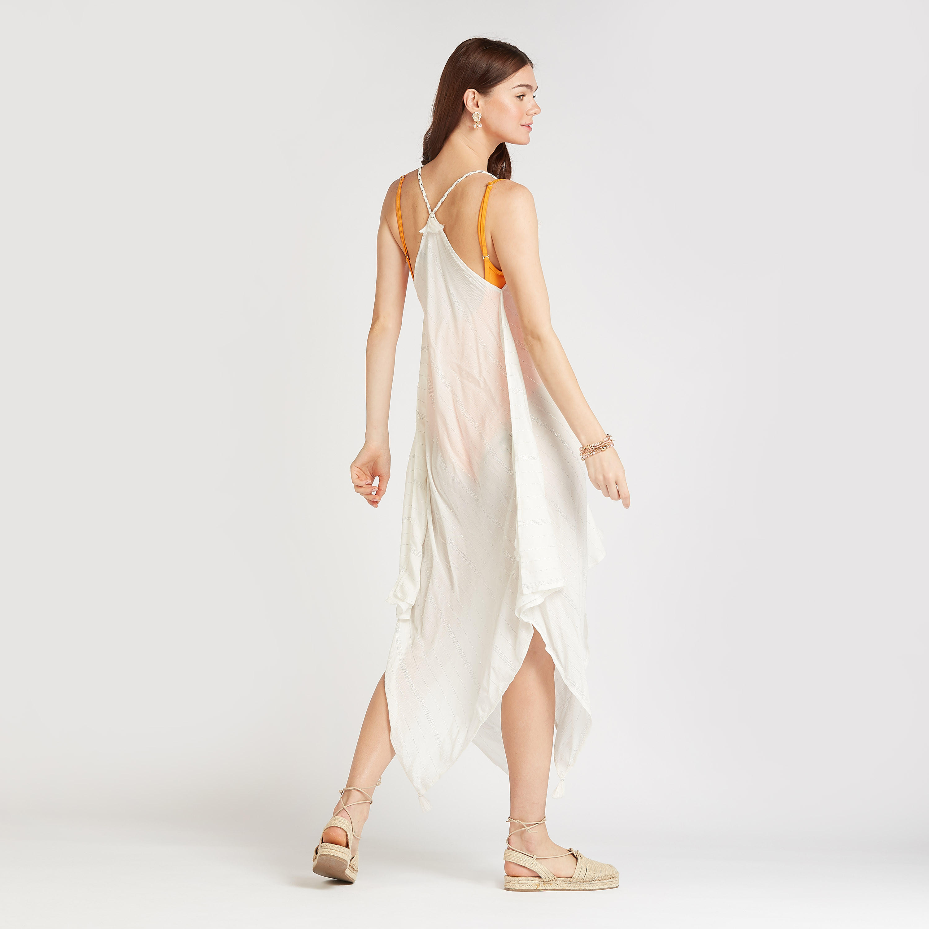Textured Midi Dress with Tassels and Asymmetric Hem-women-clothing-swimandbeach-beachwear-image-4