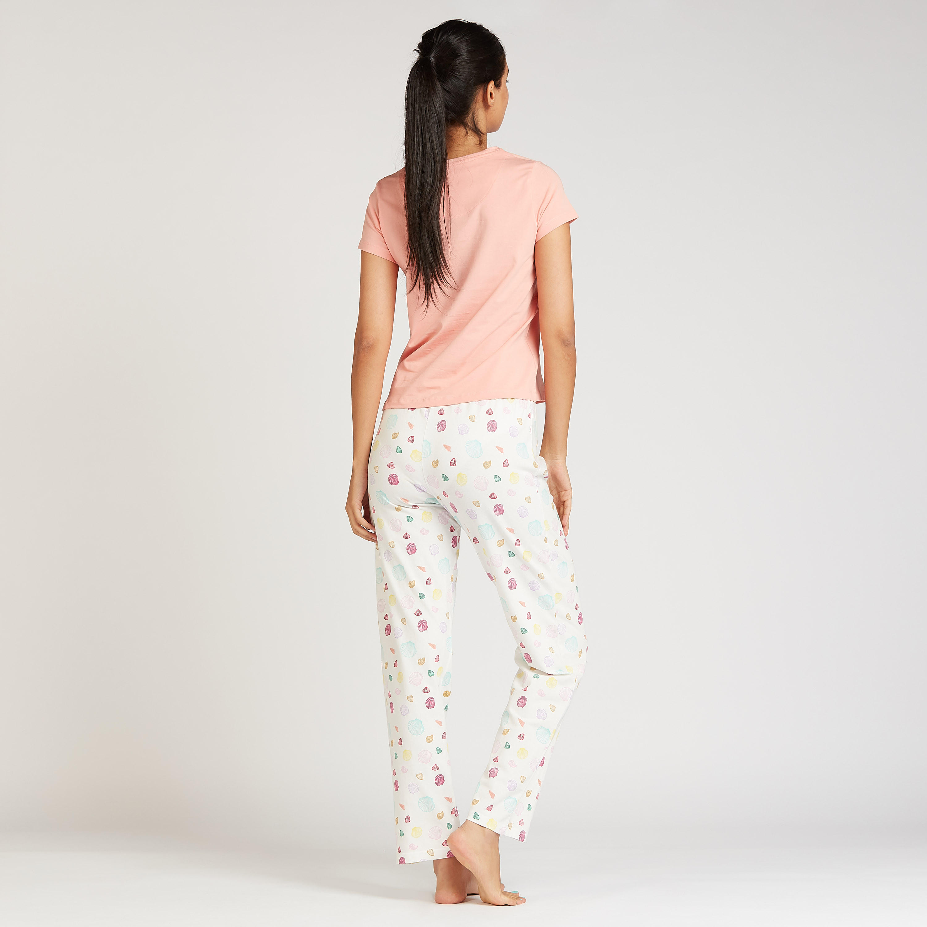 Printed Crew Neck T-shirt and Full Length Pyjama Set-women-clothing-nightwear-pyjamas-longsets-image-2
