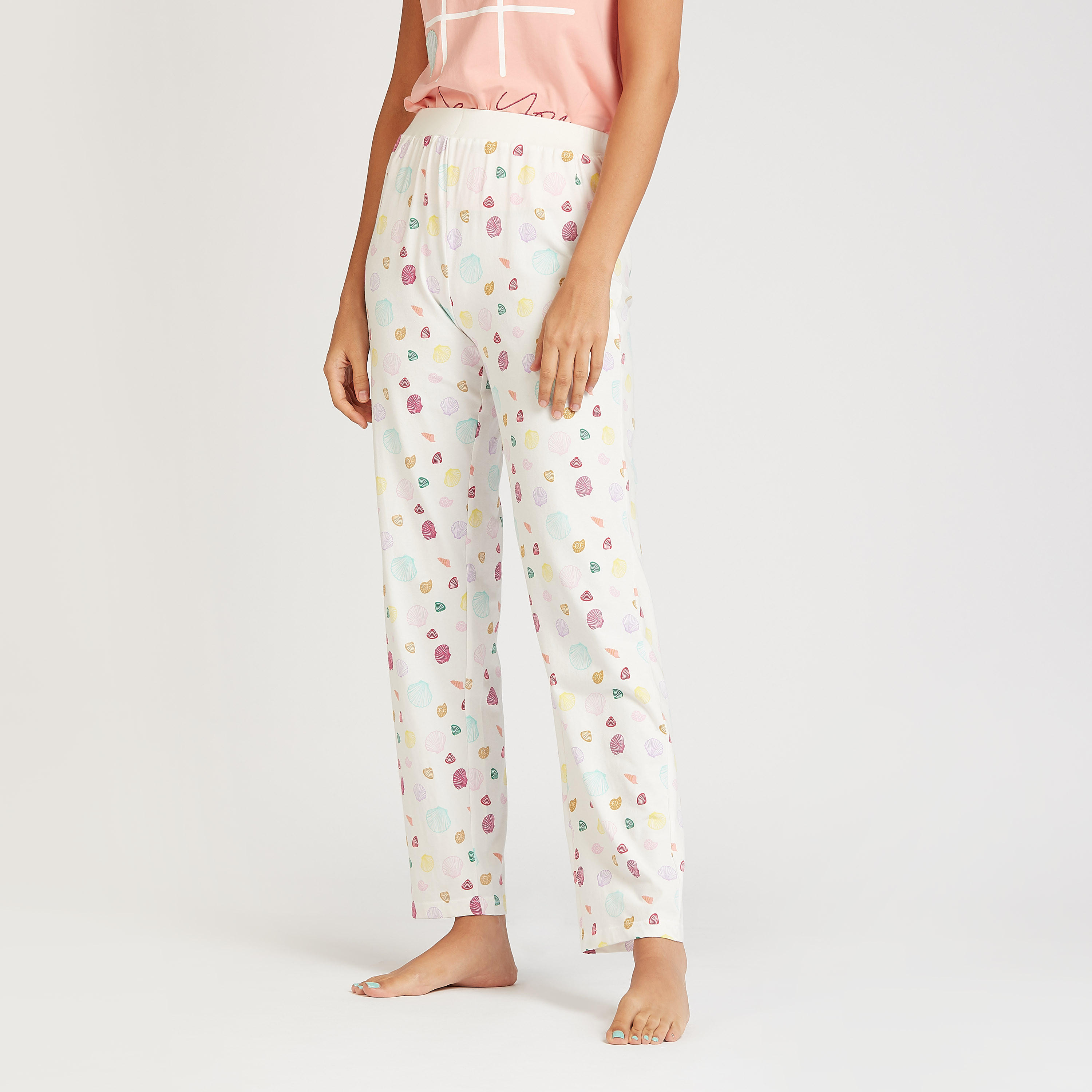 Printed Crew Neck T-shirt and Full Length Pyjama Set-women-clothing-nightwear-pyjamas-longsets-image-4