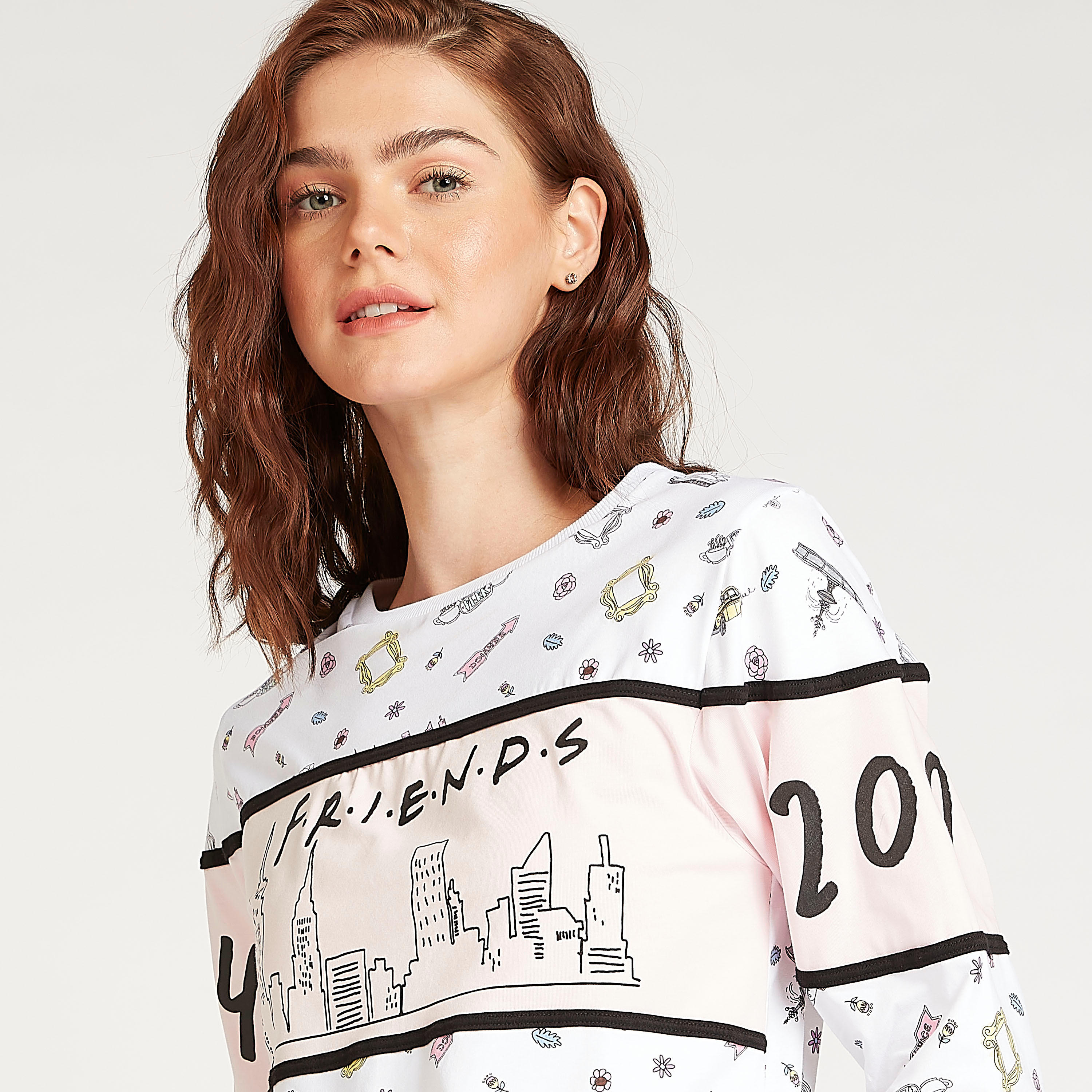 Sustainable Typographic Print T-shirt and Pyjama Set-women-clothing-nightwear-pyjamas-longsets-image-3