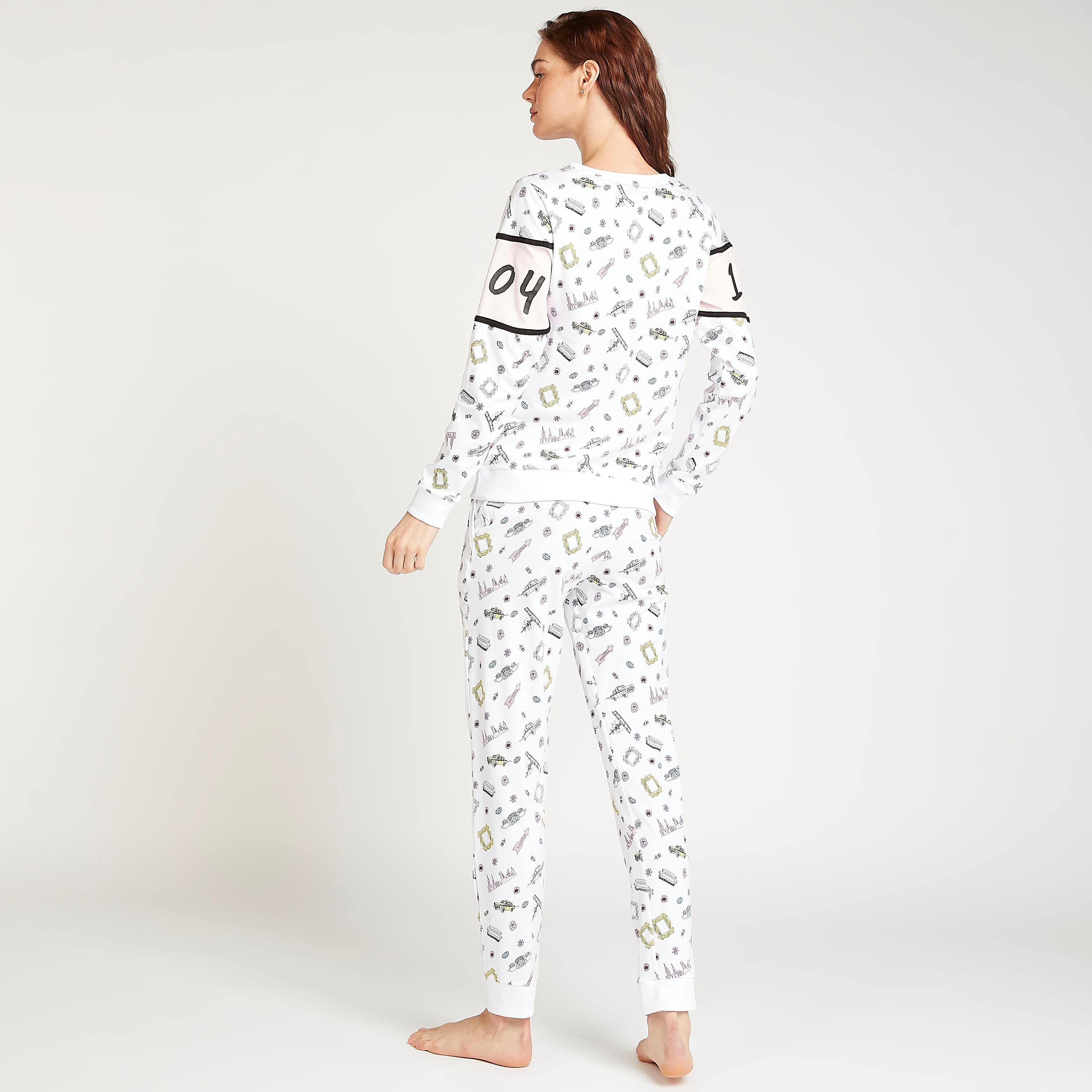 Sustainable Typographic Print T-shirt and Pyjama Set-women-clothing-nightwear-pyjamas-longsets-image-4