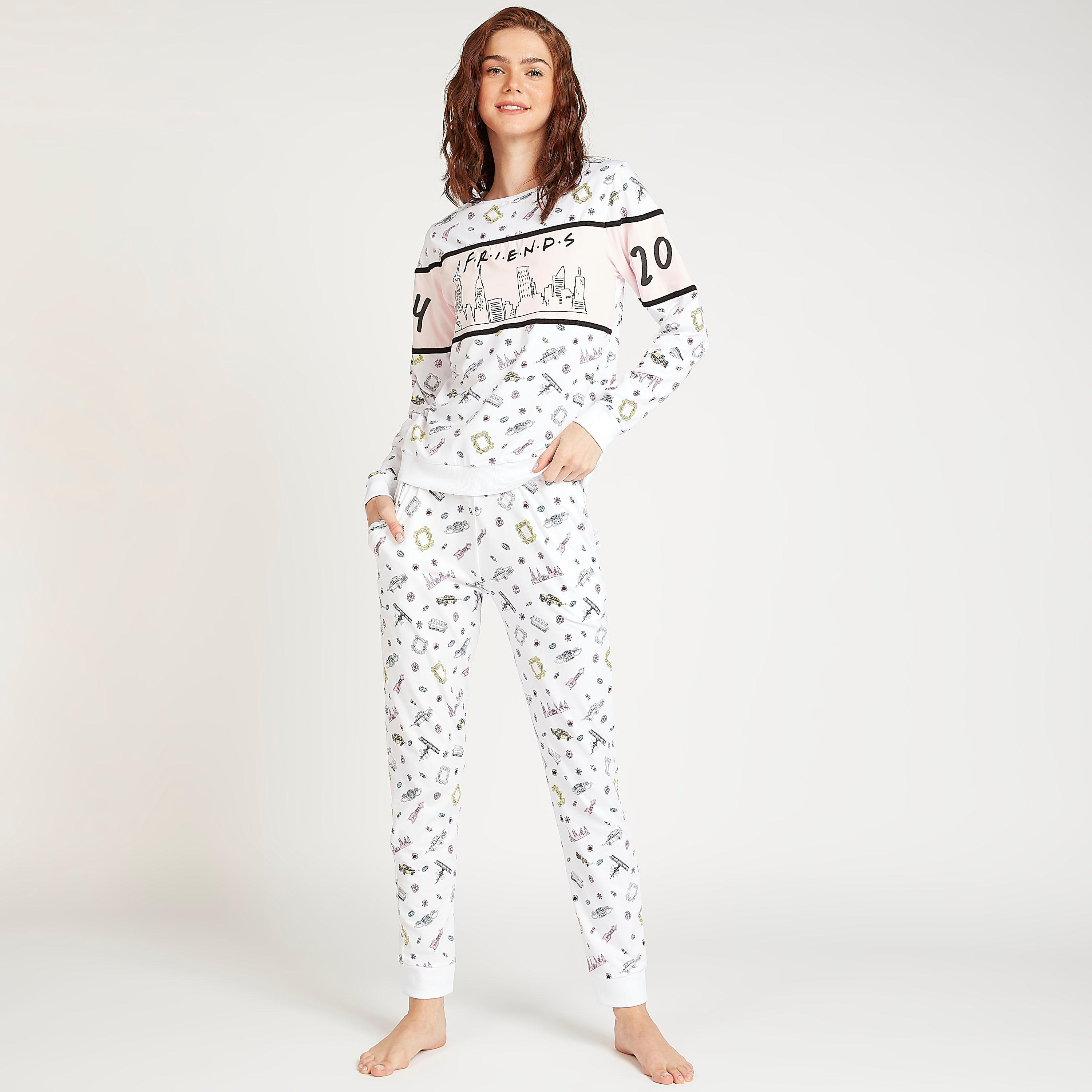 Sustainable Typographic Print T-shirt and Pyjama Set-women-clothing-nightwear-pyjamas-longsets-image-7