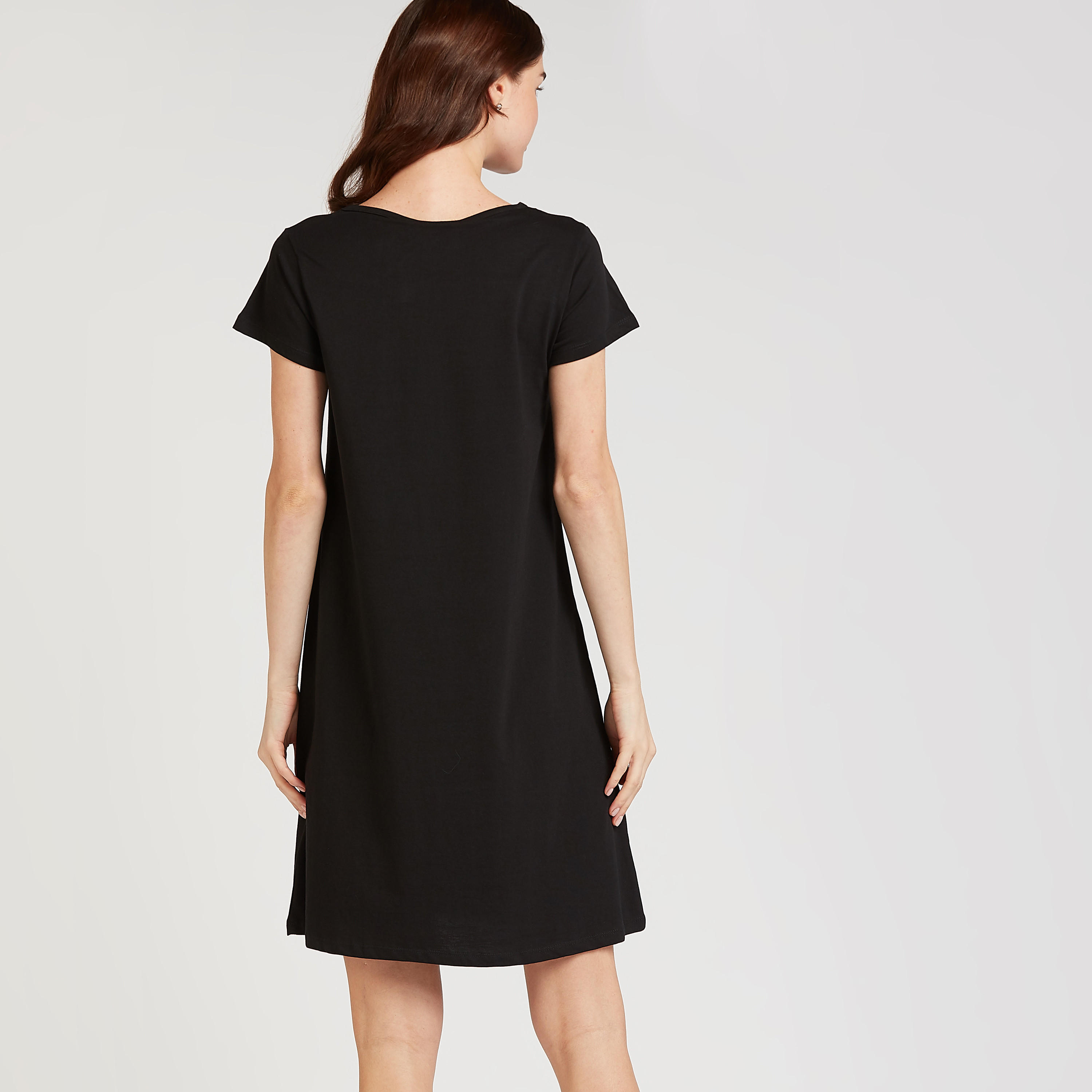 فستان نوم بياقة مستديرة وأكمام قصيرة وطبعات - طقم من قطعتين-women-clothing-nightwear-nighties-image-9