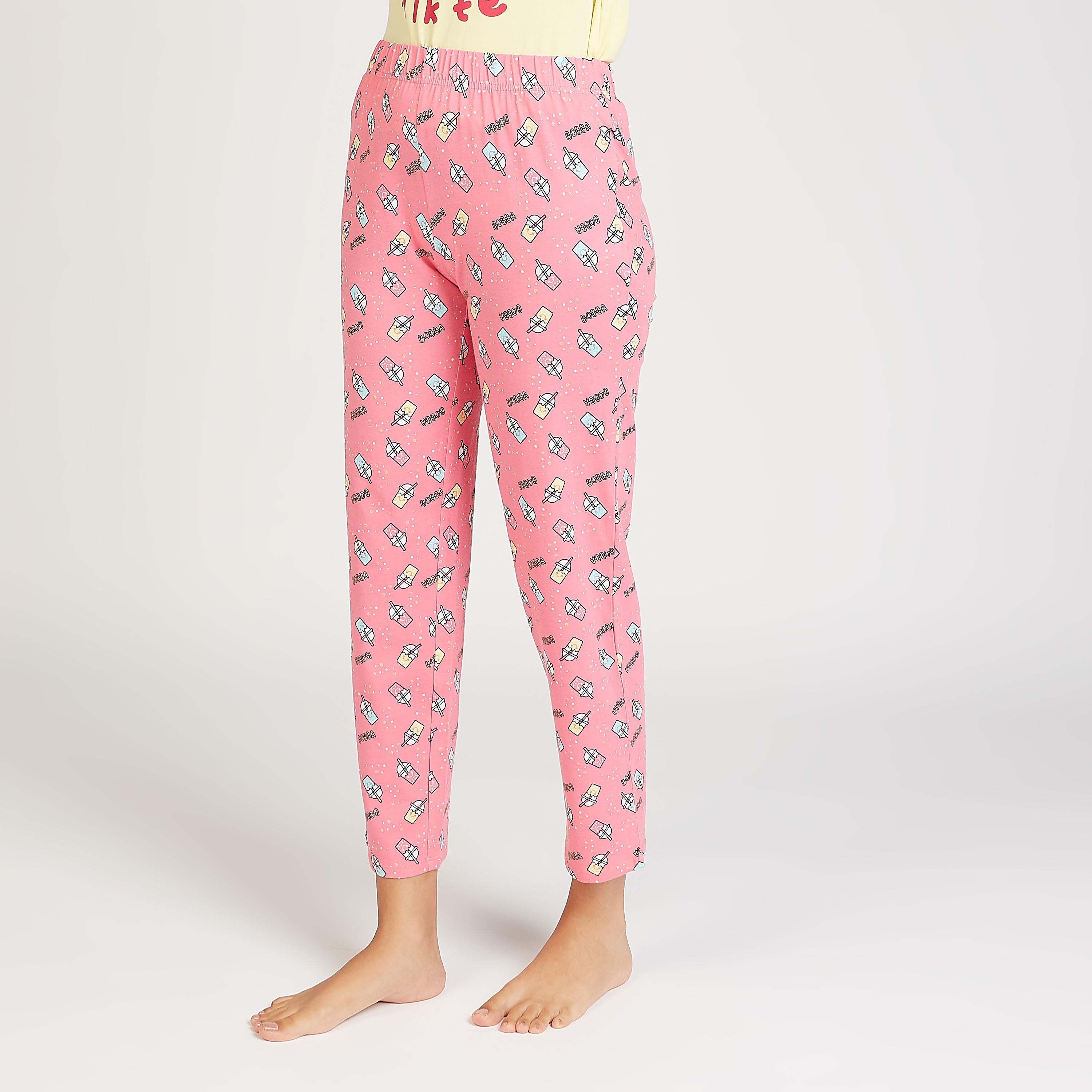 طقم ملابس نوم بطبعات - 3 قطع-women-clothing-nightwear-pyjamas-longsets-image-4
