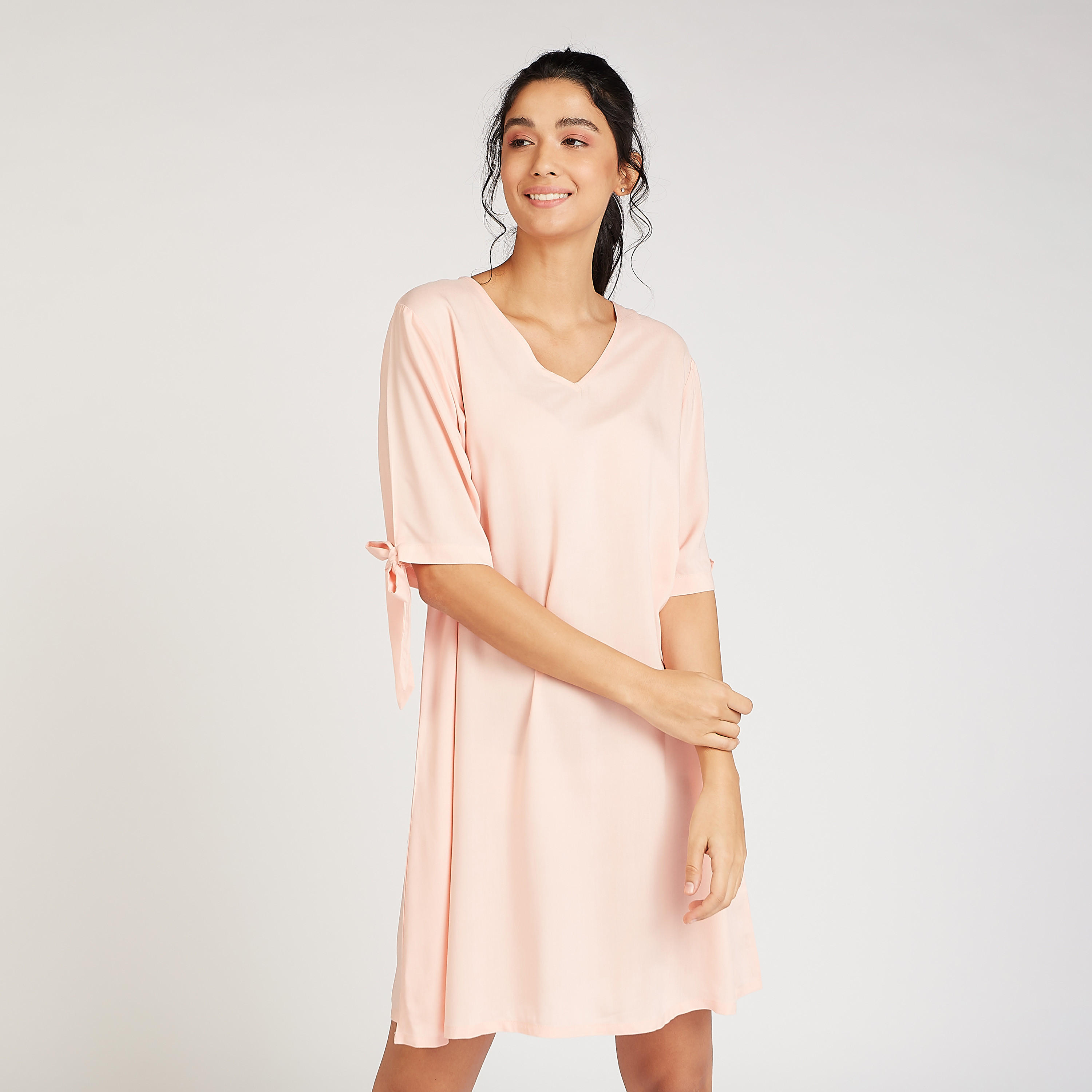طقم مستدام فساتين نوم بطبعات وأكمام قصيرة - قطعتين-women-clothing-nightwear-nighties-image-2