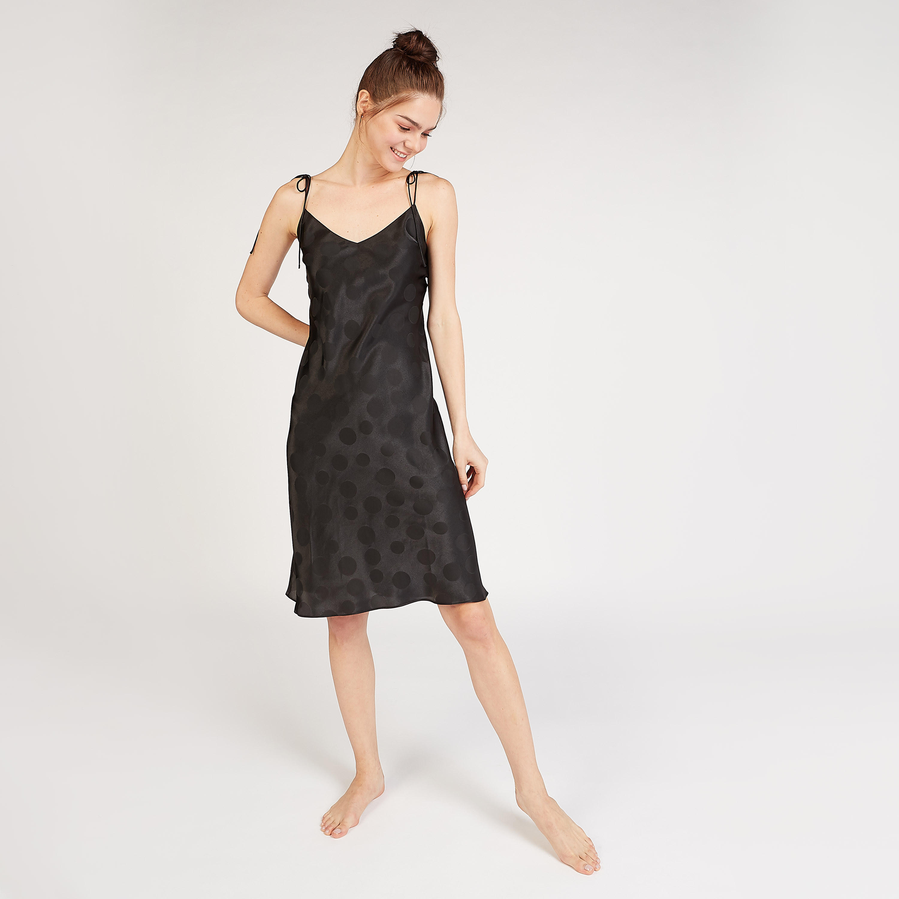 Polka Dot Sleeveless Sleep Dress with Scoop Neck-women-clothing-nightwear-nighties-image-1
