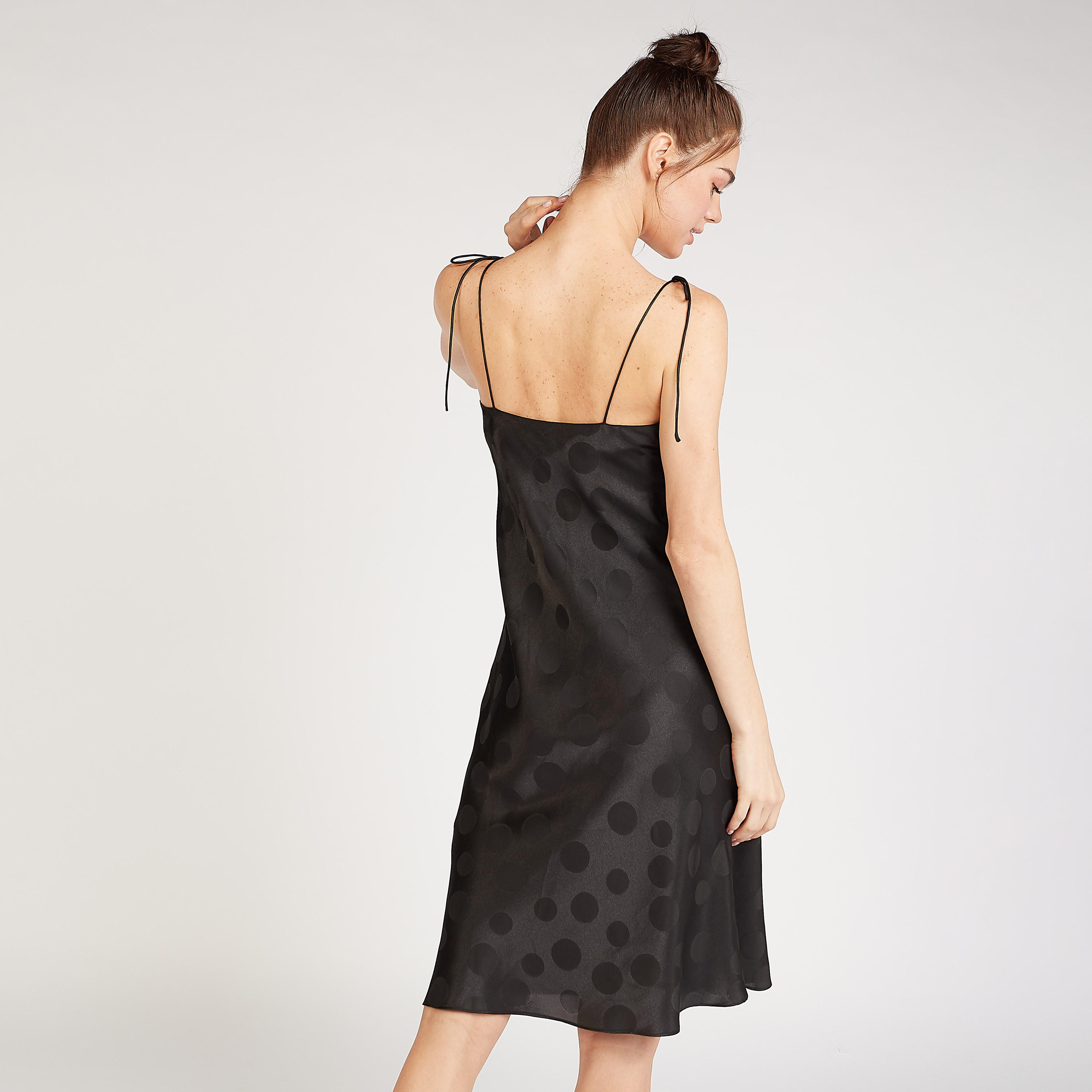 Polka Dot Sleeveless Sleep Dress with Scoop Neck-women-clothing-nightwear-nighties-image-2