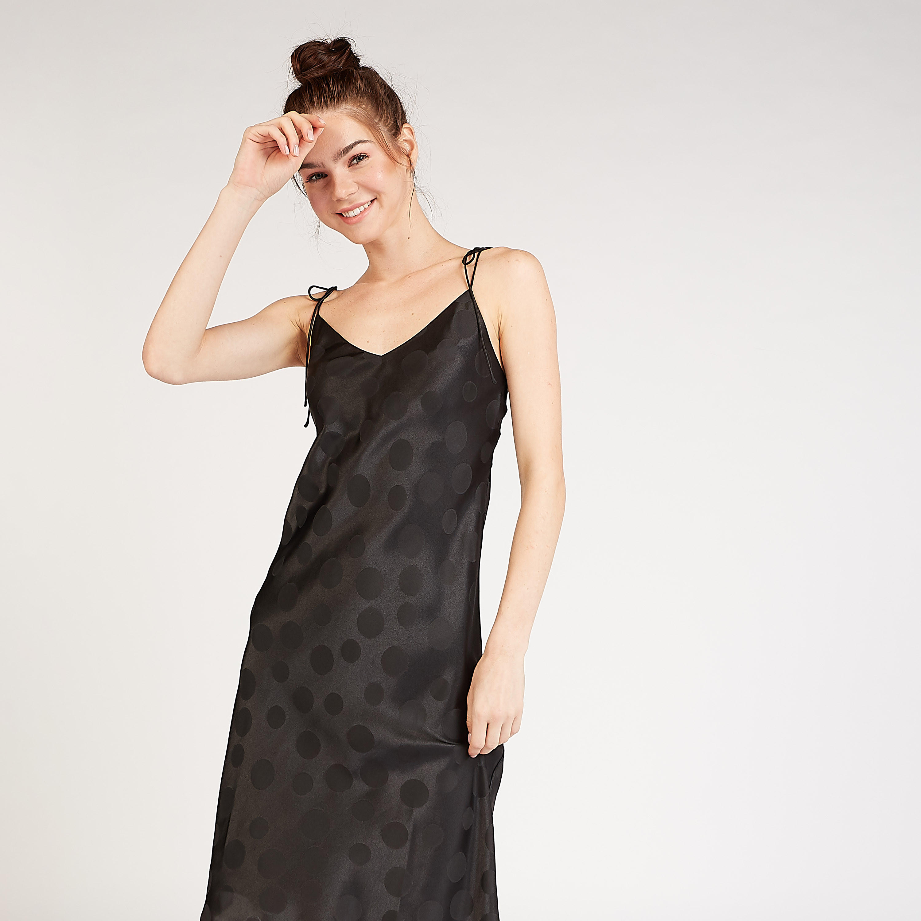 Polka Dot Sleeveless Sleep Dress with Scoop Neck-women-clothing-nightwear-nighties-image-5