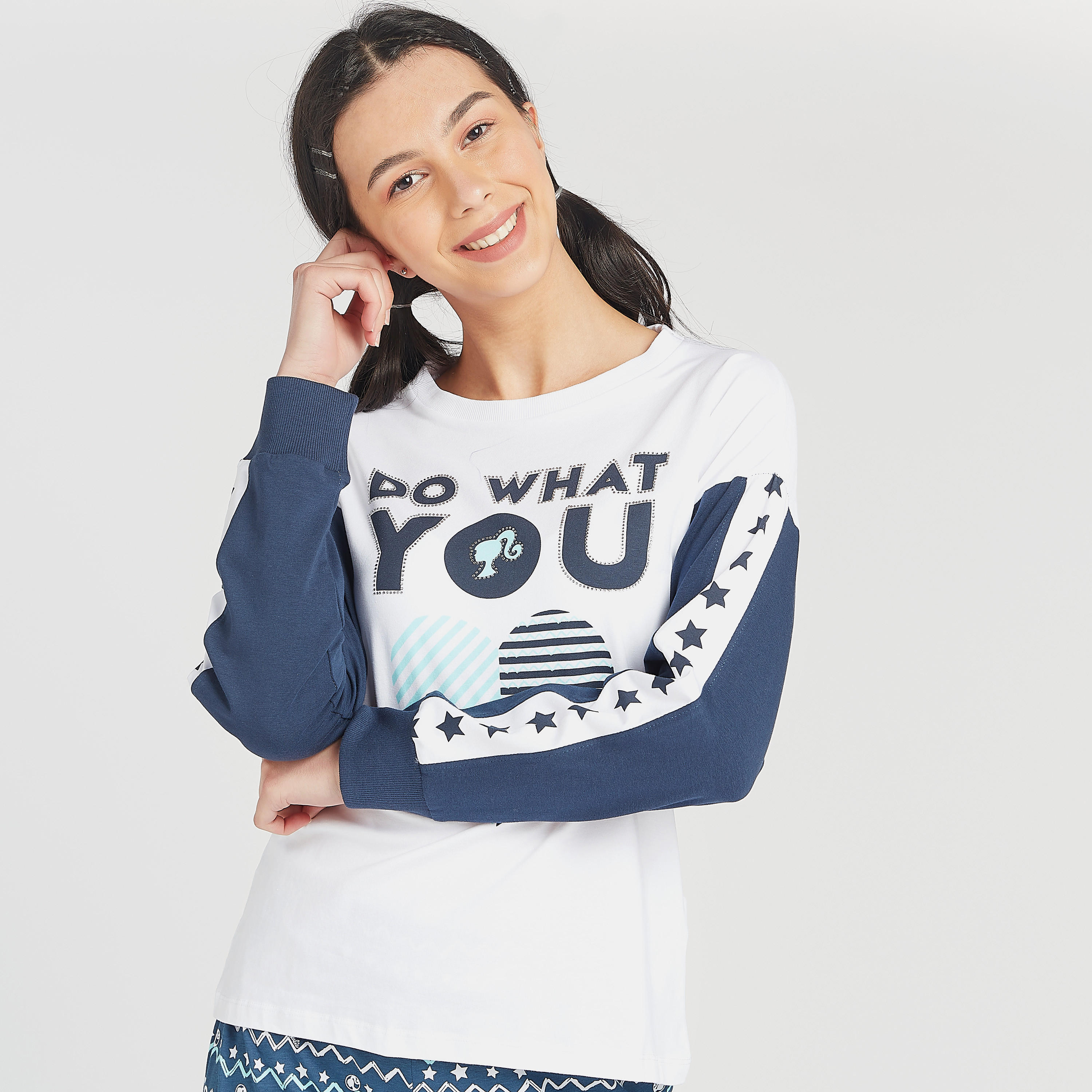Sustainable Printed Long Sleeves T-shirt and Full Length Pyjama Set-women-clothing-nightwear-pyjamas-longsets-image-1