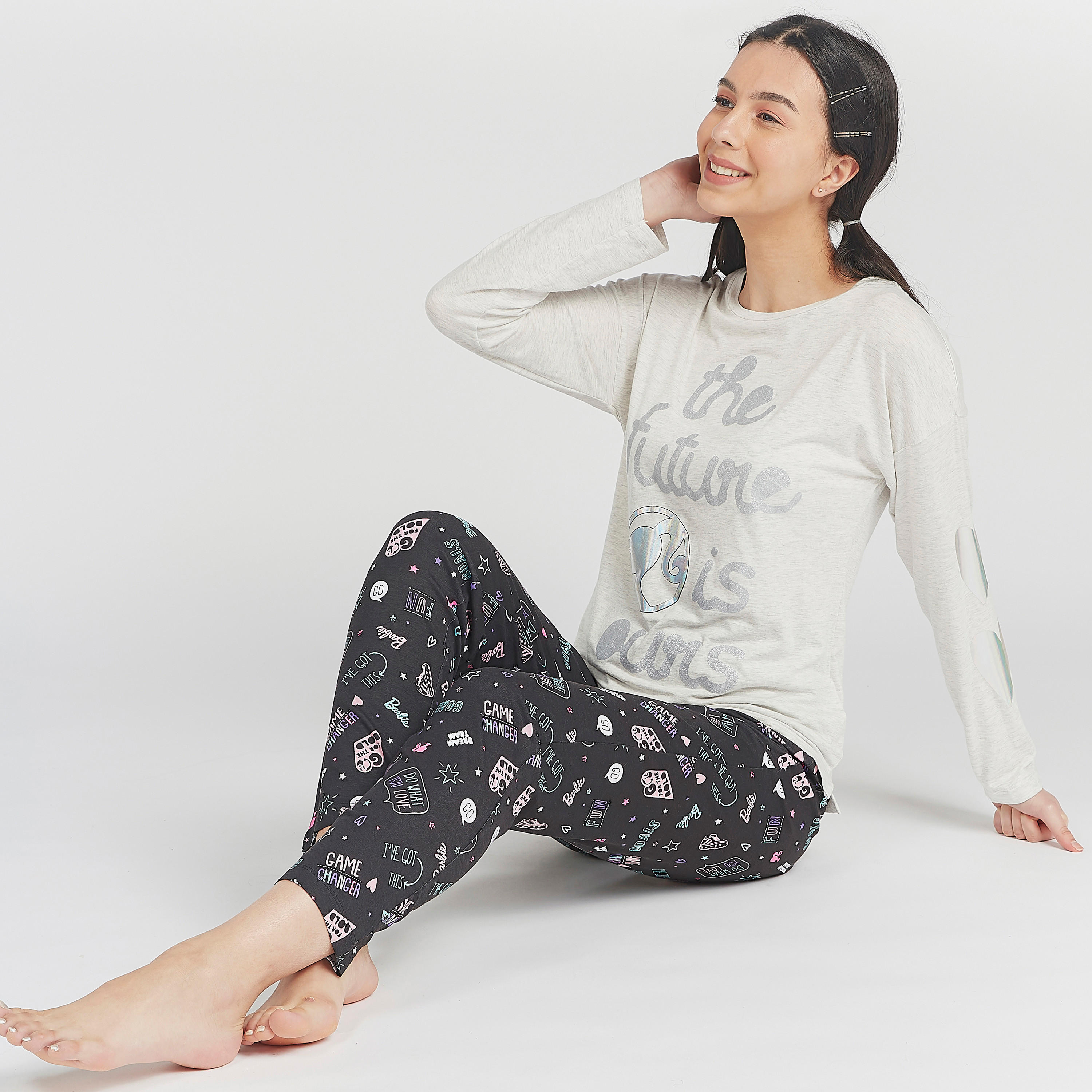 طقم بيجاما مستدام وقميص بأكمام طويلة وطبعات-women-clothing-nightwear-pyjamas-longsets-image-1