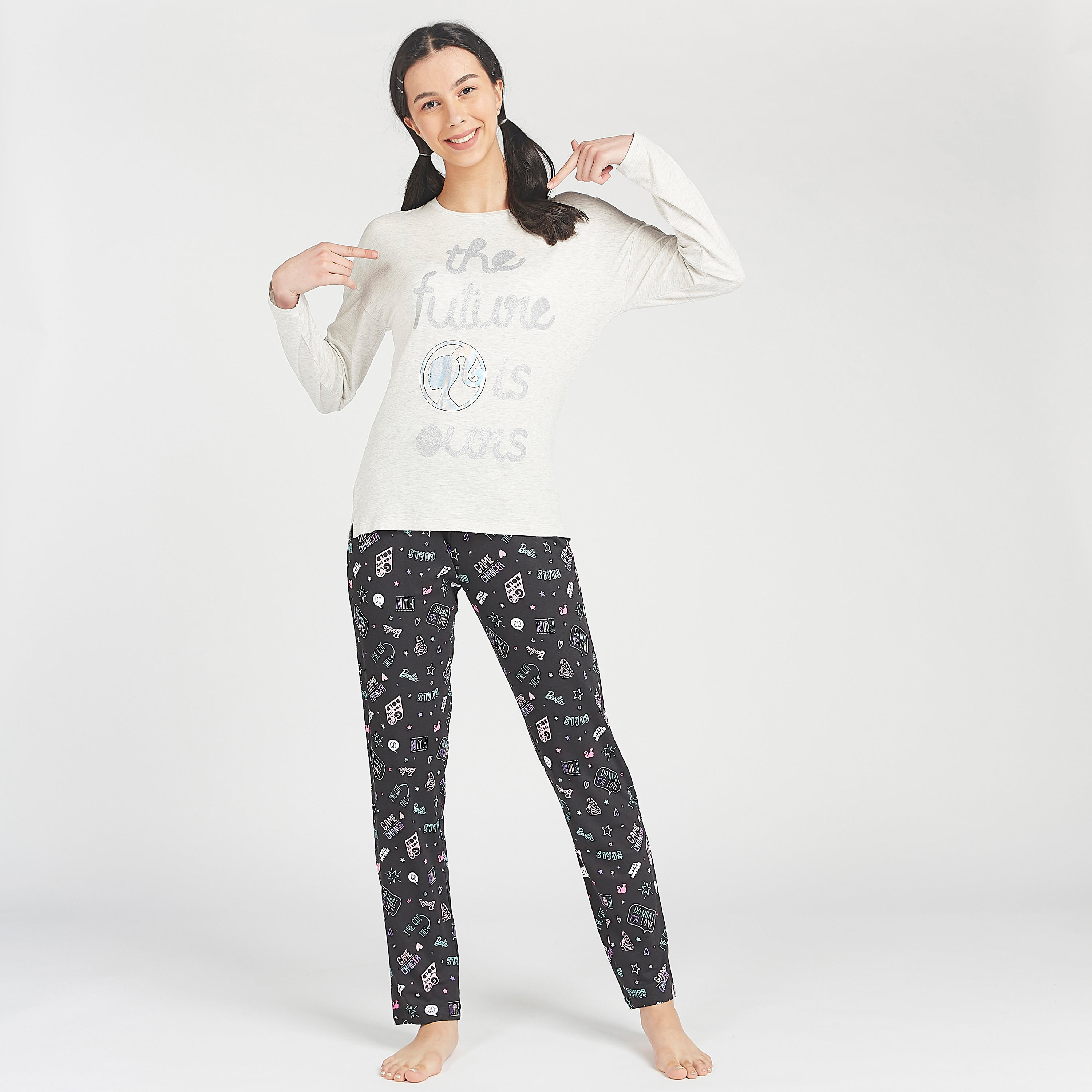 طقم بيجاما مستدام وقميص بأكمام طويلة وطبعات-women-clothing-nightwear-pyjamas-longsets-image-3