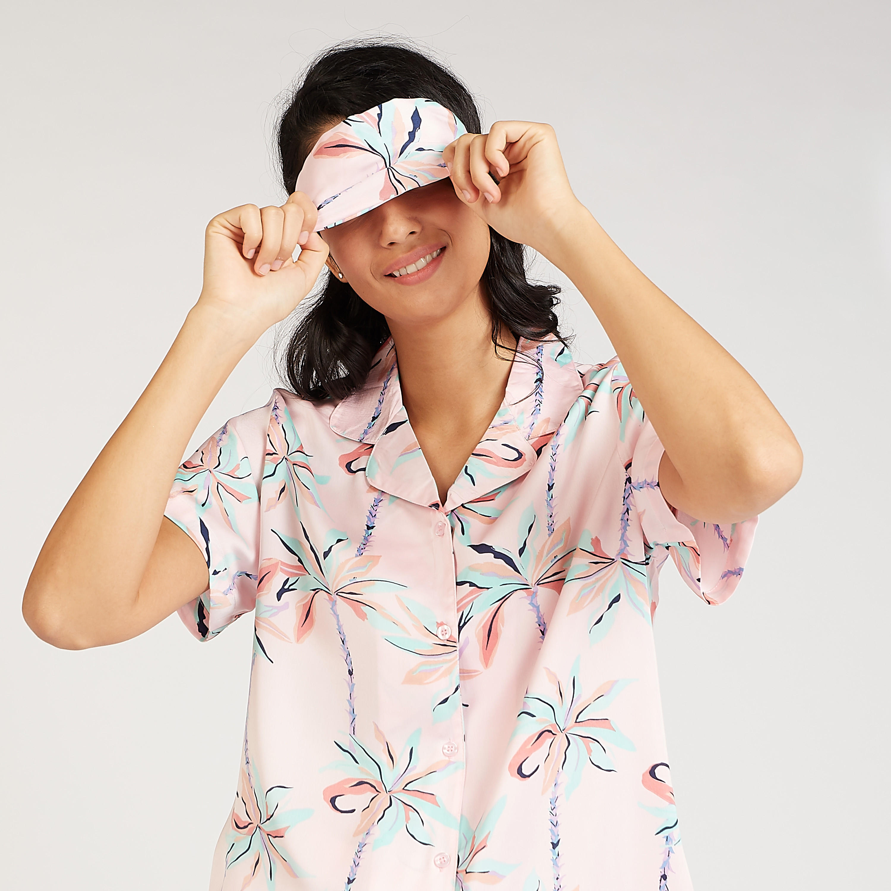 طقم ملابس نوم 3 قطع بطبعات-women-clothing-nightwear-pyjamas-longsets-image-2