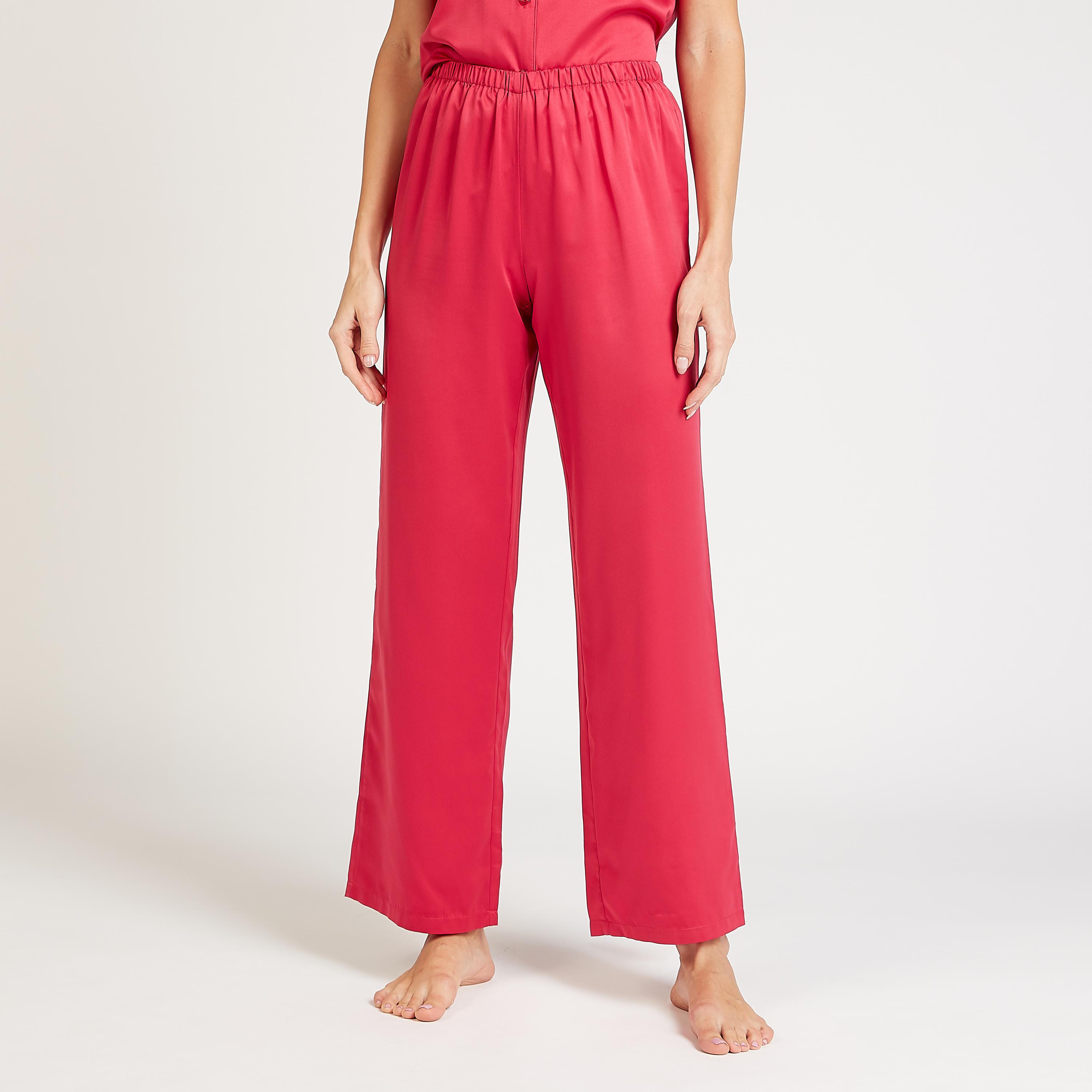 Solid Short Sleeves Sleepshirt and Full Length Pyjama Set-women-clothing-nightwear-pyjamas-longsets-image-5