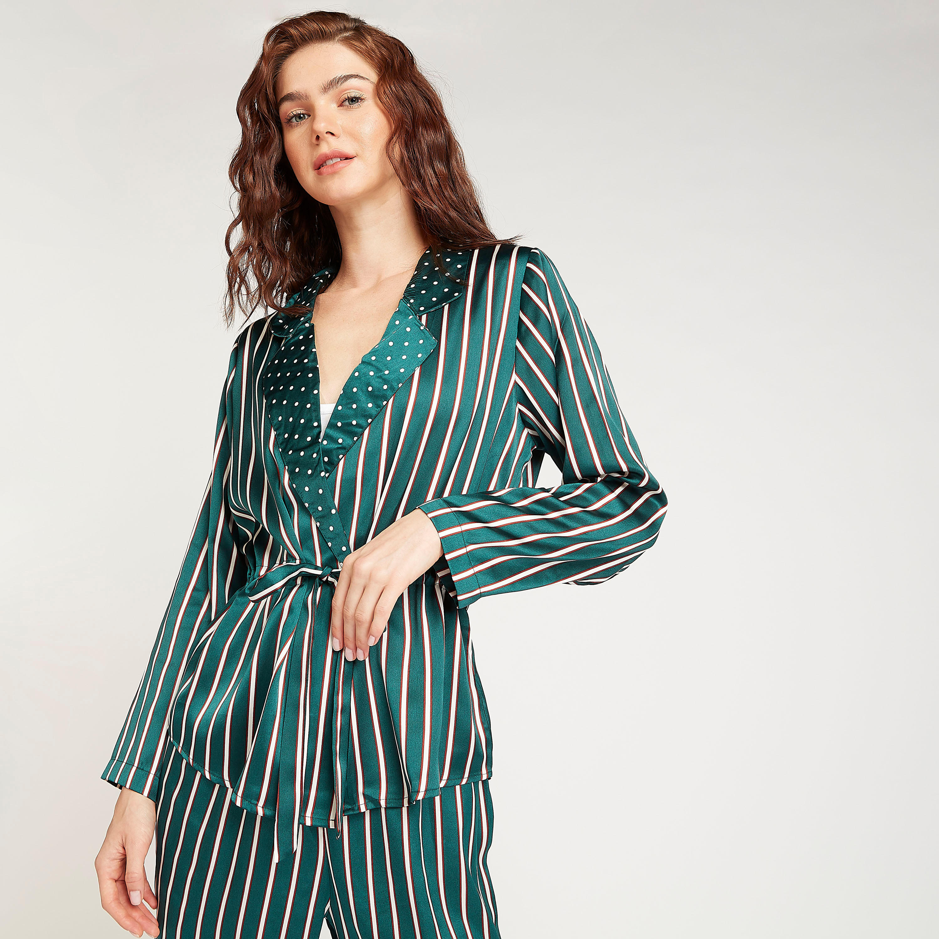 طقم بنطلون بيجاما طويل وبلوزة مخططة-women-clothing-nightwear-pyjamas-longsets-image-5