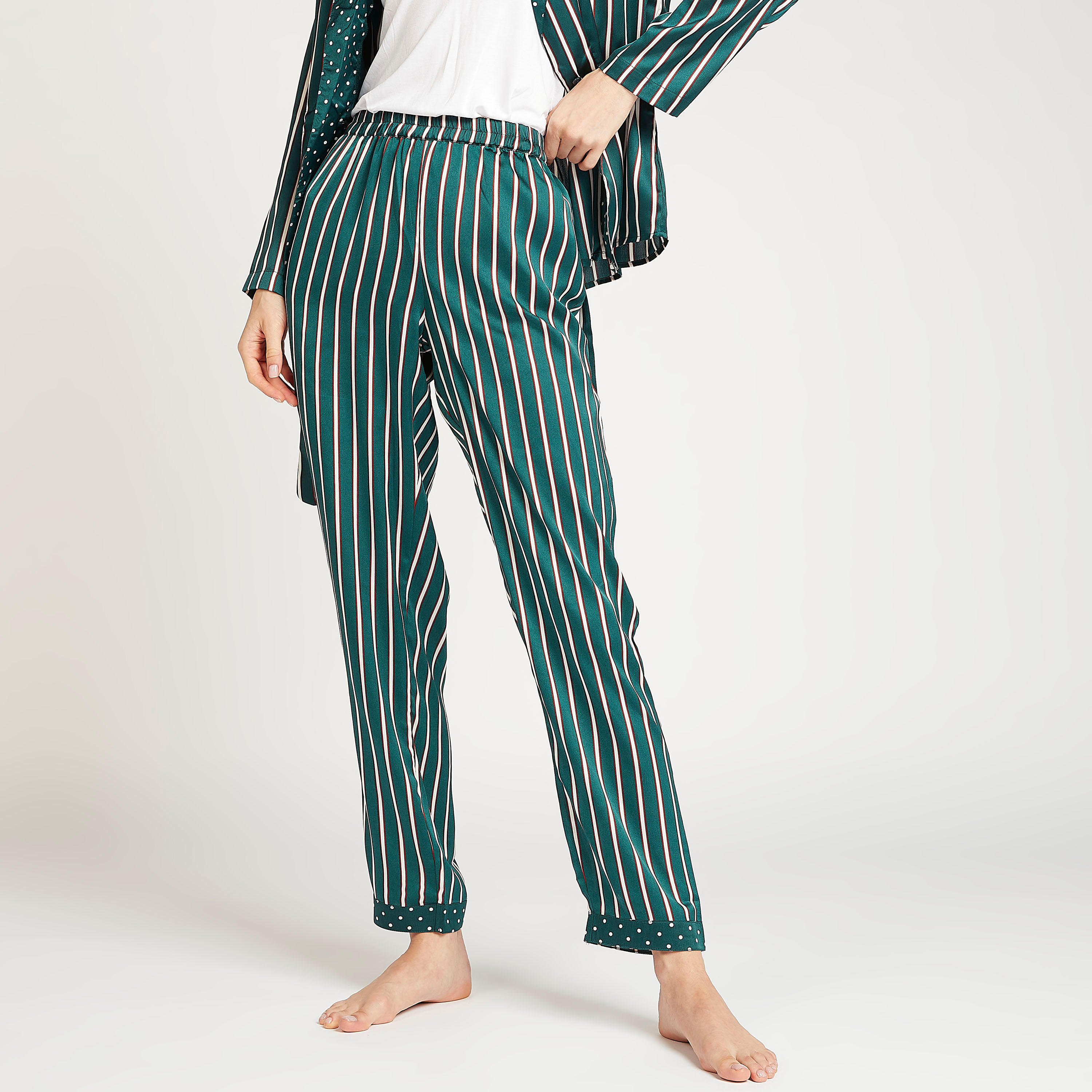 طقم بنطلون بيجاما طويل وبلوزة مخططة-women-clothing-nightwear-pyjamas-longsets-image-6