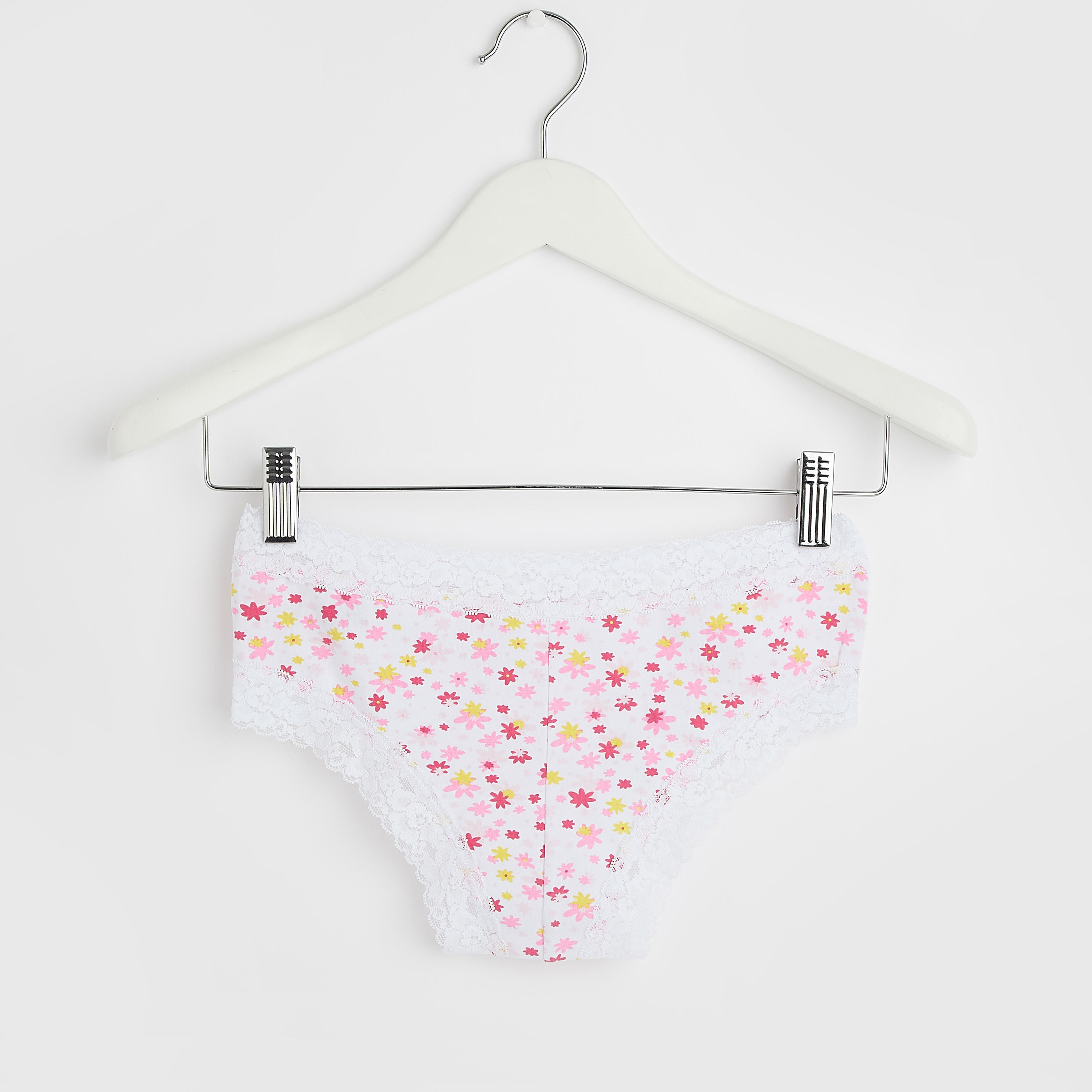 سراويل داخلية هيبستر بخصر مطاطي وتفاصيل دانتيل وطبعات زهرية-women-clothing-lingerie-panties-image-3