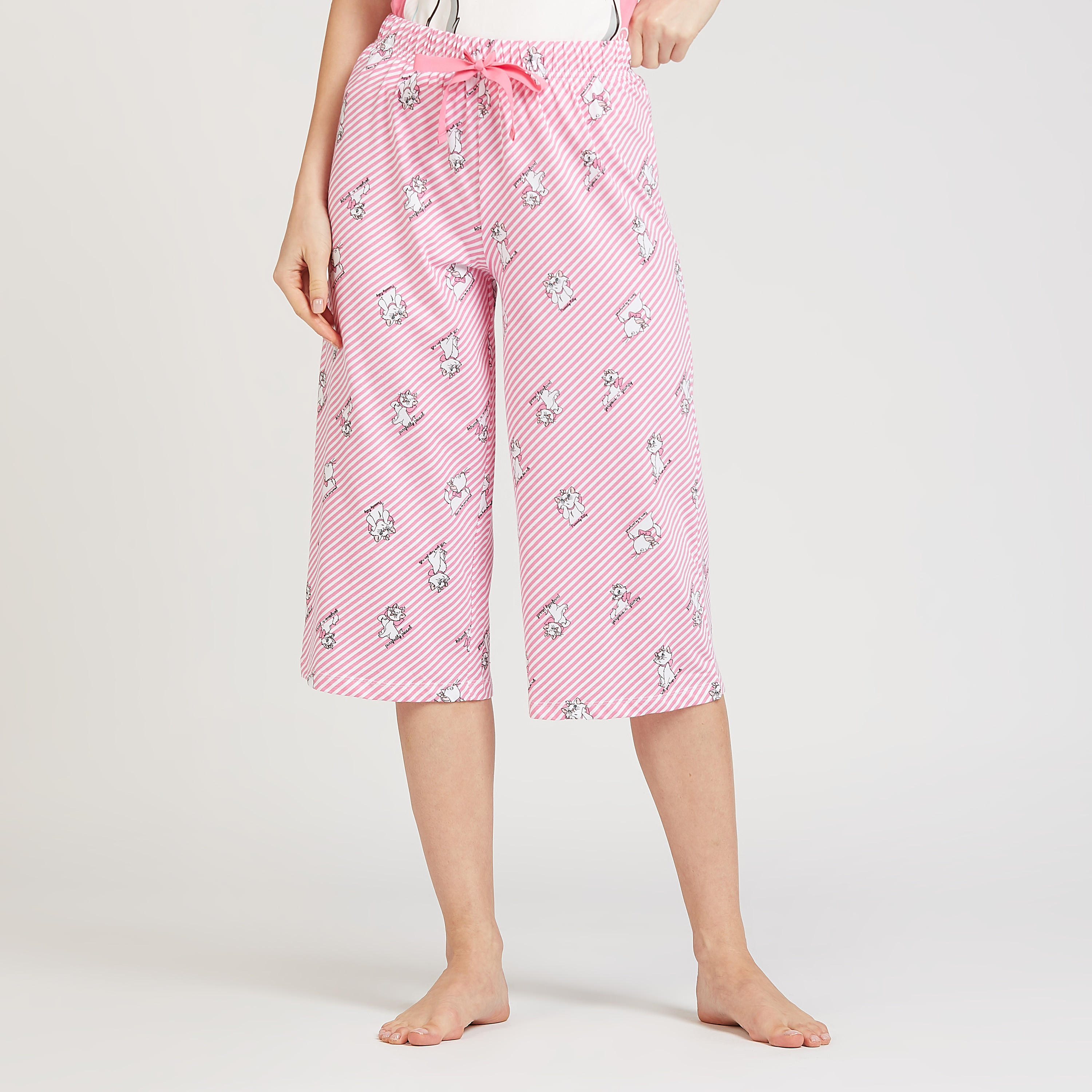 طقم مستدام من بنطلون بيجاما وتيشيرت بياقة مستديرة وطبعات ماري-women-clothing-nightwear-pyjamas-longsets-image-5