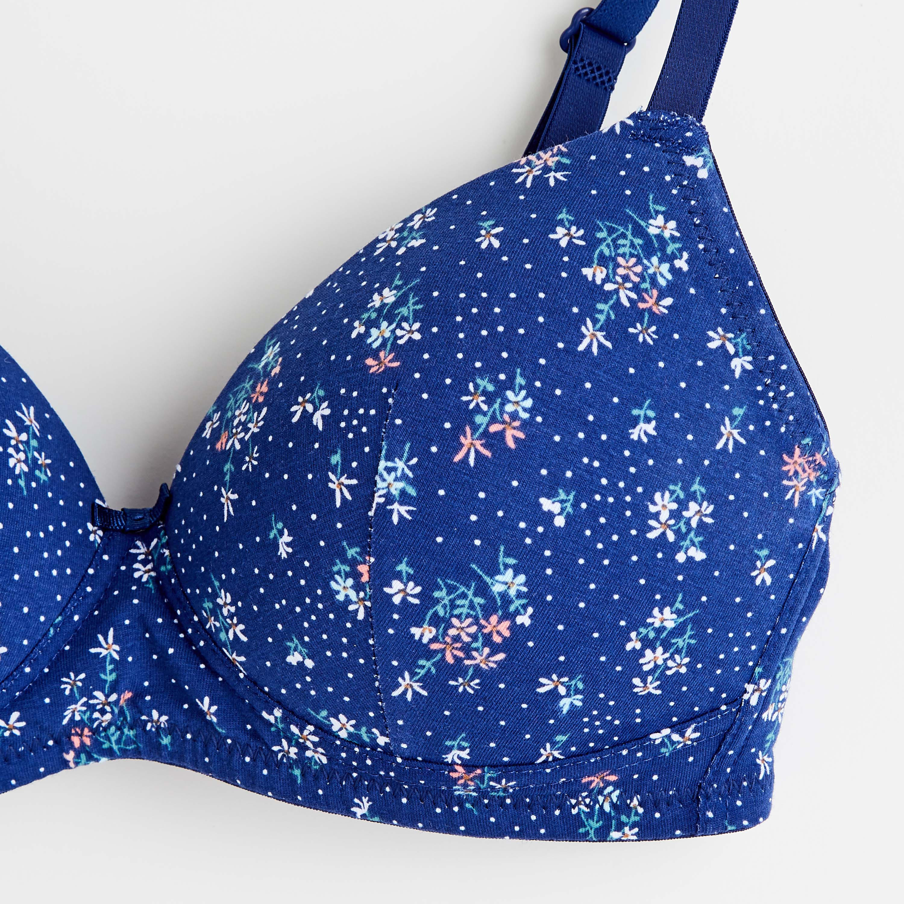 صدرية تيشيرت مبطنة بخطآف إغلاق و طبعات أزهار-women-clothing-lingerie-bras-image-2