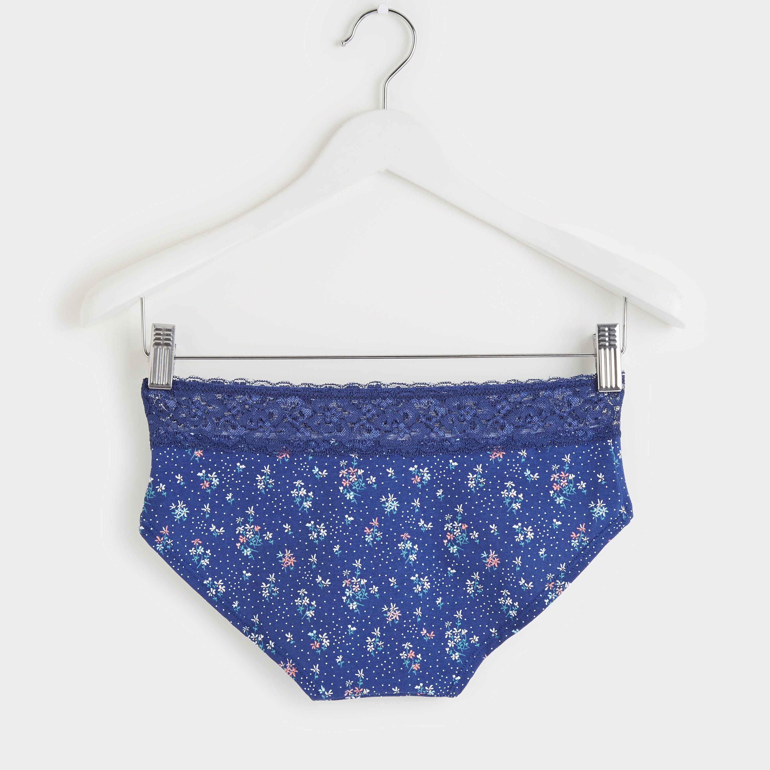 Floral Print Briefs with Lace Detail and Elasticised Waistband-women-clothing-lingerie-panties-image-3