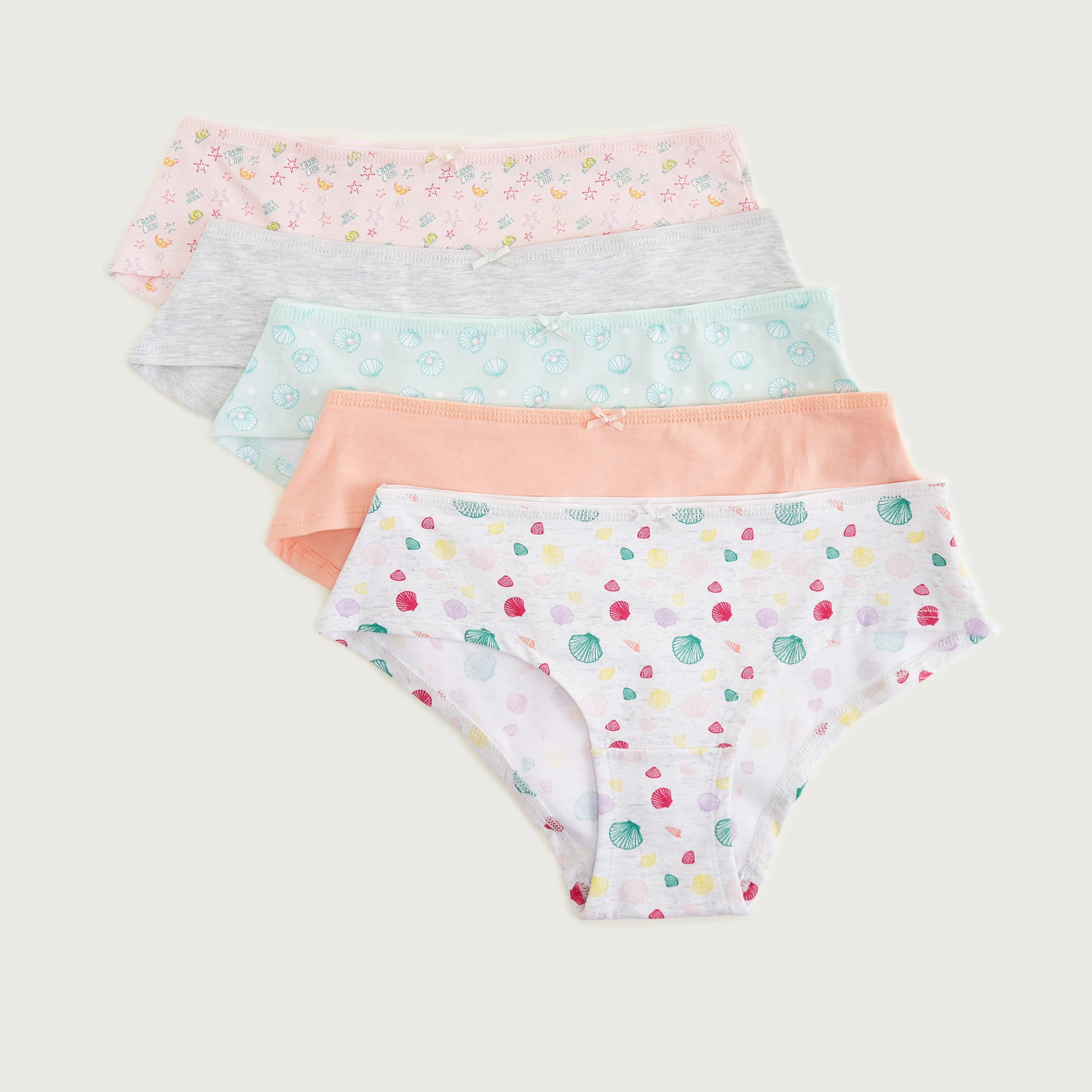 سراويل داخلية مستدامة هيبستر متنوعة بتفاصيل فيونكة - طقم من 5 قطع-women-clothing-lingerie-panties-image-1