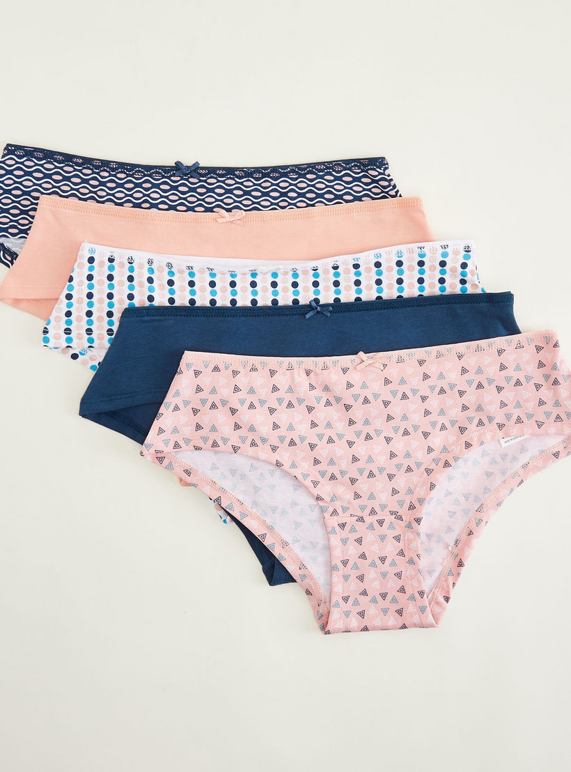 Set of 5 - Assorted Hipsters with Bow Detail-women-clothing-lingerie-panties-image-1