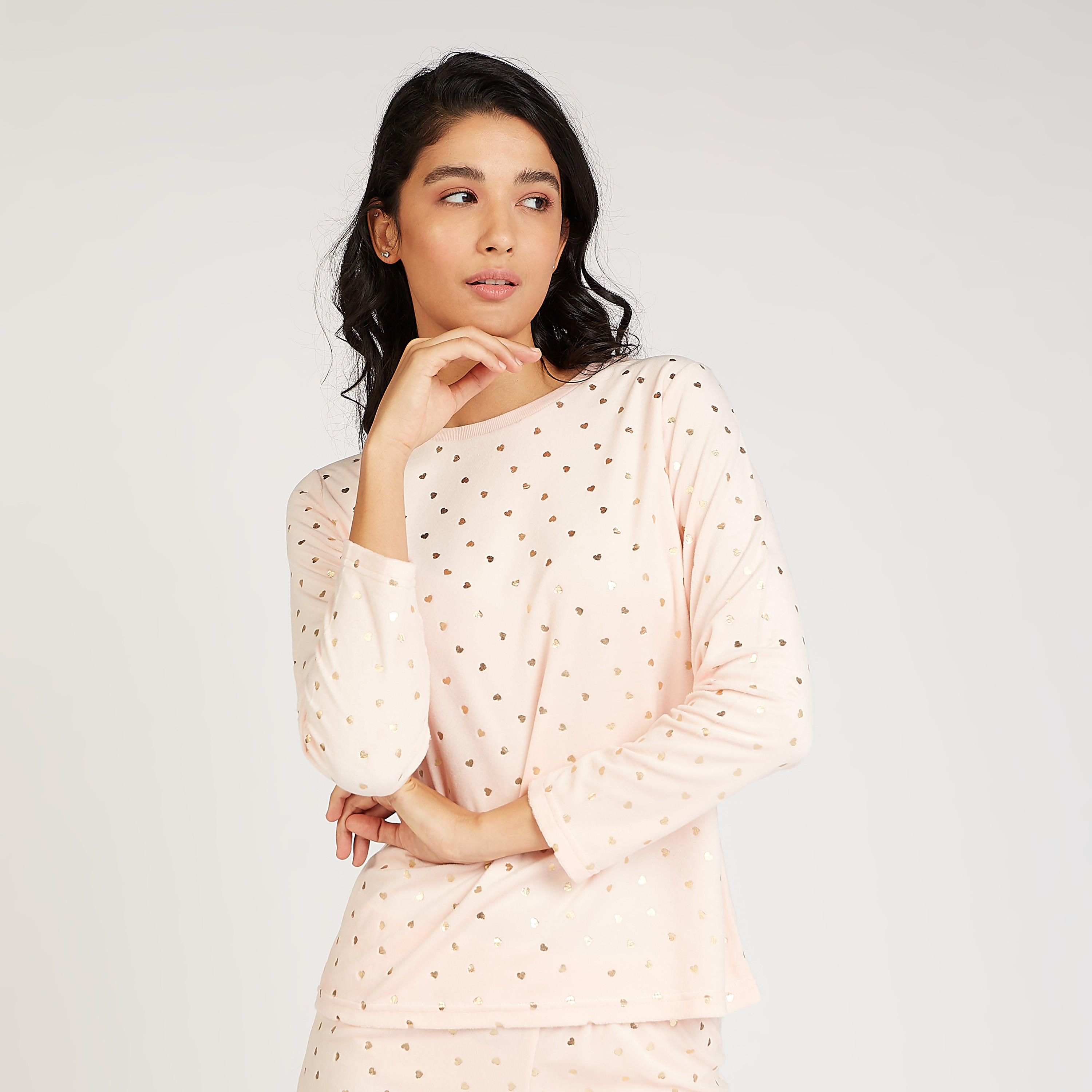 طقم مستدام بيجاما وتيشيرت بطبعات وأكمام طويلة-women-clothing-nightwear-pyjamas-longsets-image-4