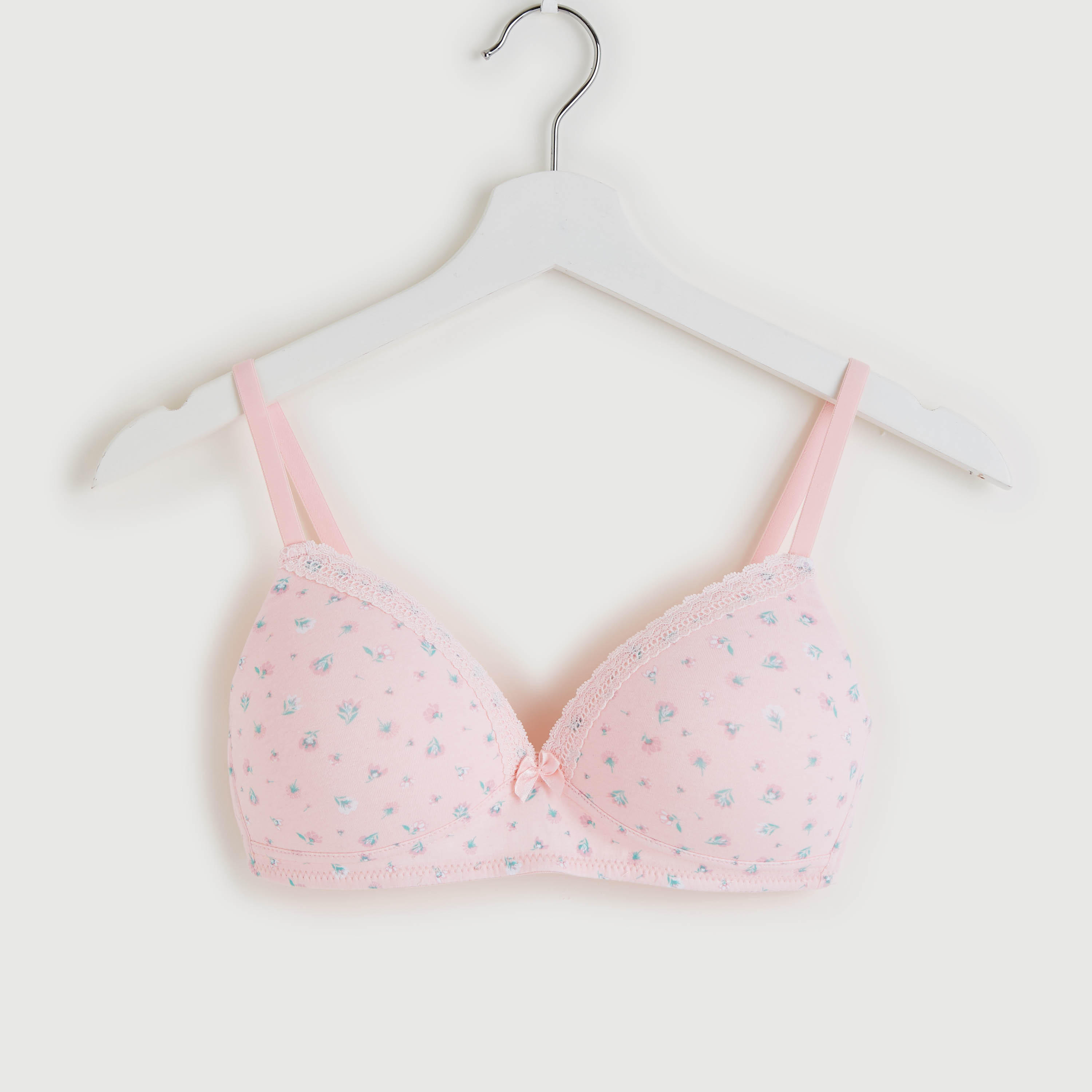 صدريّة تيشيرت مبطّنة متنوّعة بتفاصيل فيونكة - طقم من قطعتين-women-clothing-lingerie-bras-image-2