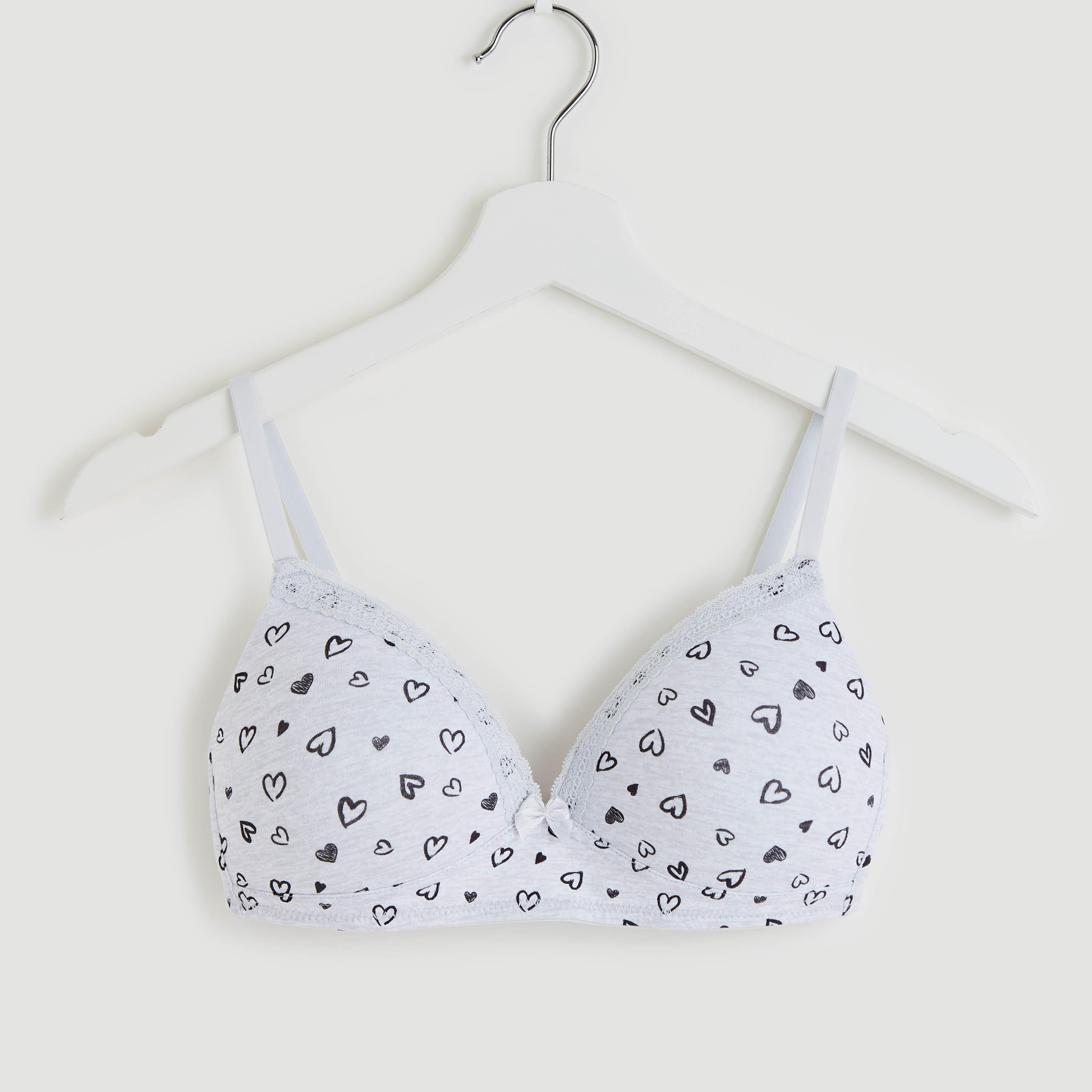 صدريّة تيشيرت مبطّنة متنوّعة بتفاصيل فيونكة - طقم من قطعتين-women-clothing-lingerie-bras-image-2