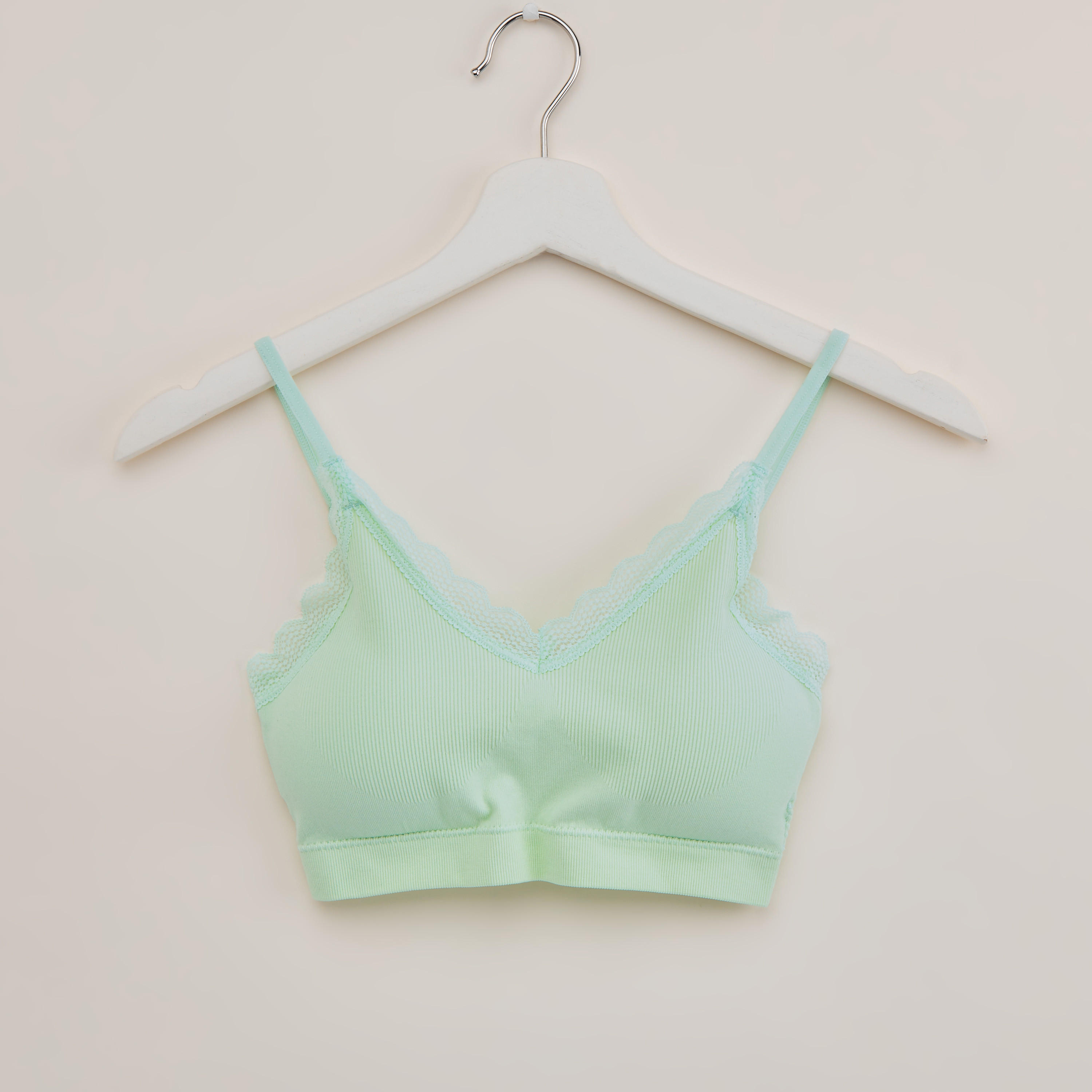 صدريّة رياضيّة بأحزمة قابلة للتعديل وتفاصيل دانتيل - طقم من قطعتين-women-clothing-lingerie-bras-image-2