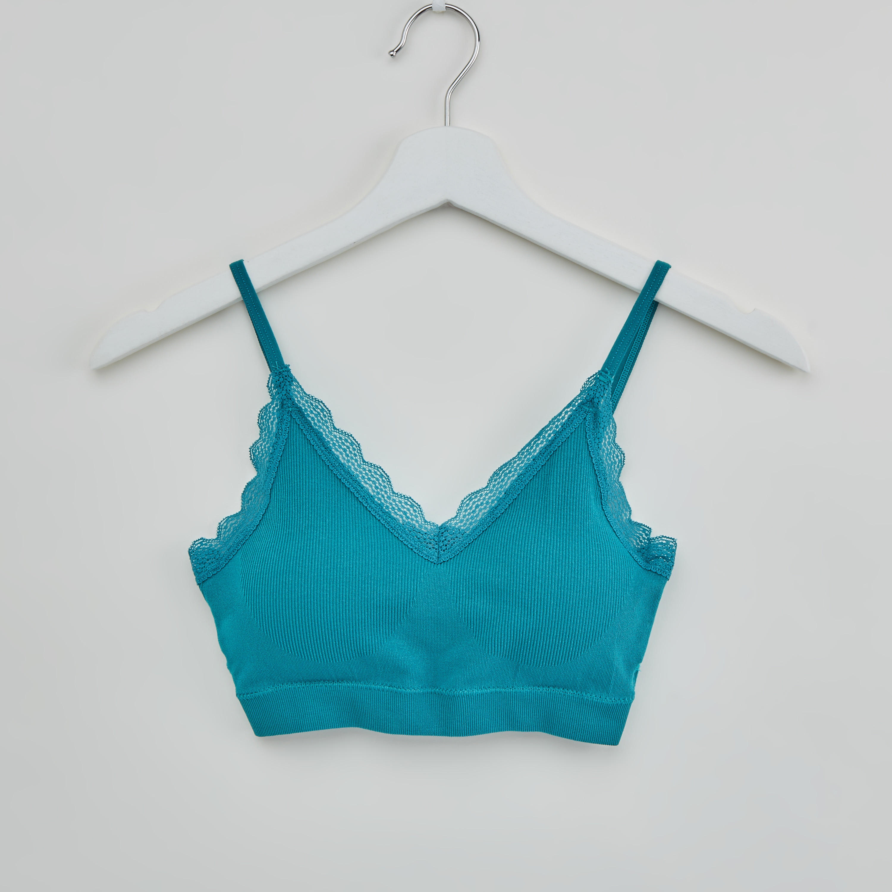 صدريّة رياضيّة بأحزمة قابلة للتعديل وتفاصيل دانتيل - طقم من قطعتين-women-clothing-lingerie-bras-image-4