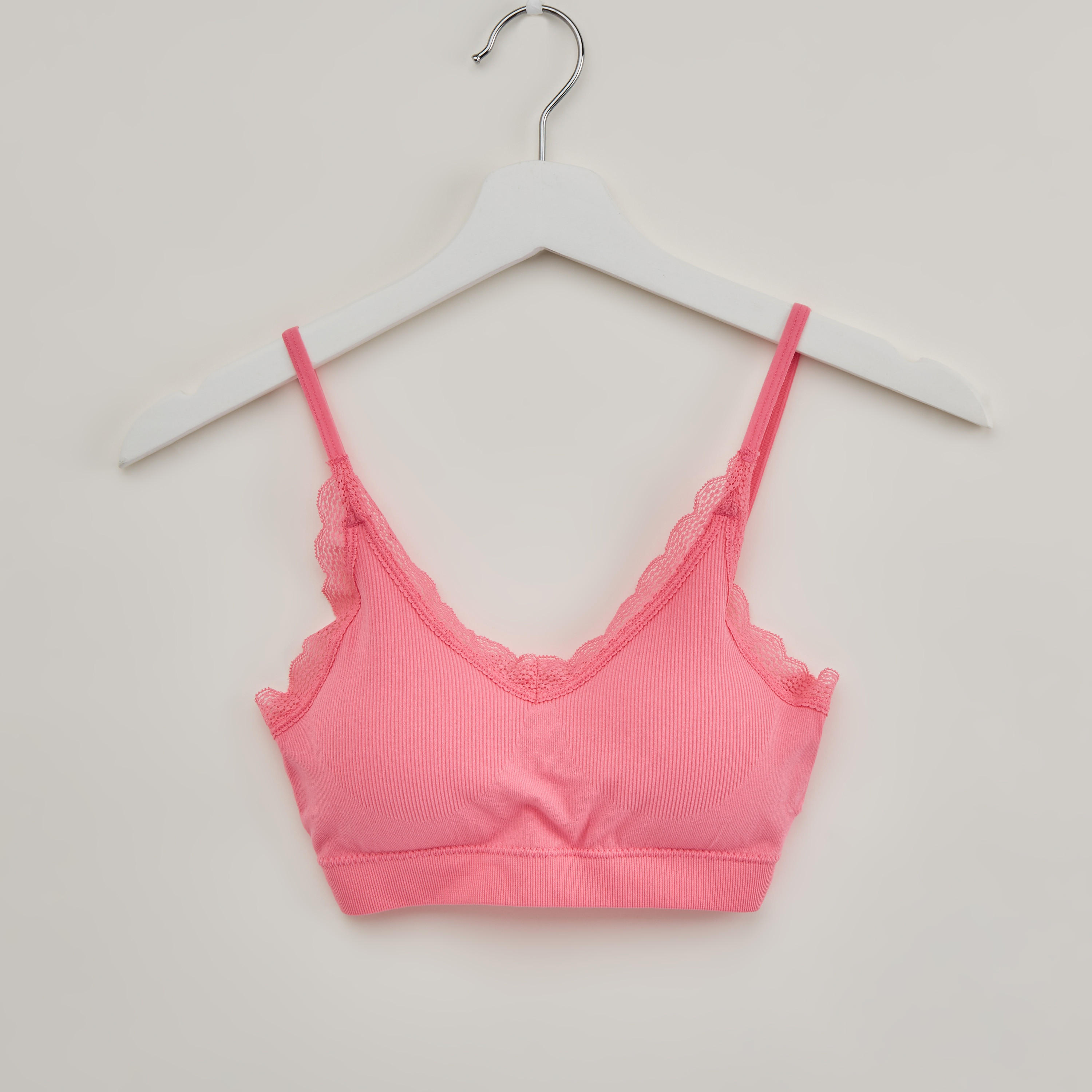 صدريّة رياضيّة بأحزمة قابلة للتعديل وتفاصيل دانتيل - طقم من قطعتين-women-clothing-lingerie-bras-image-2