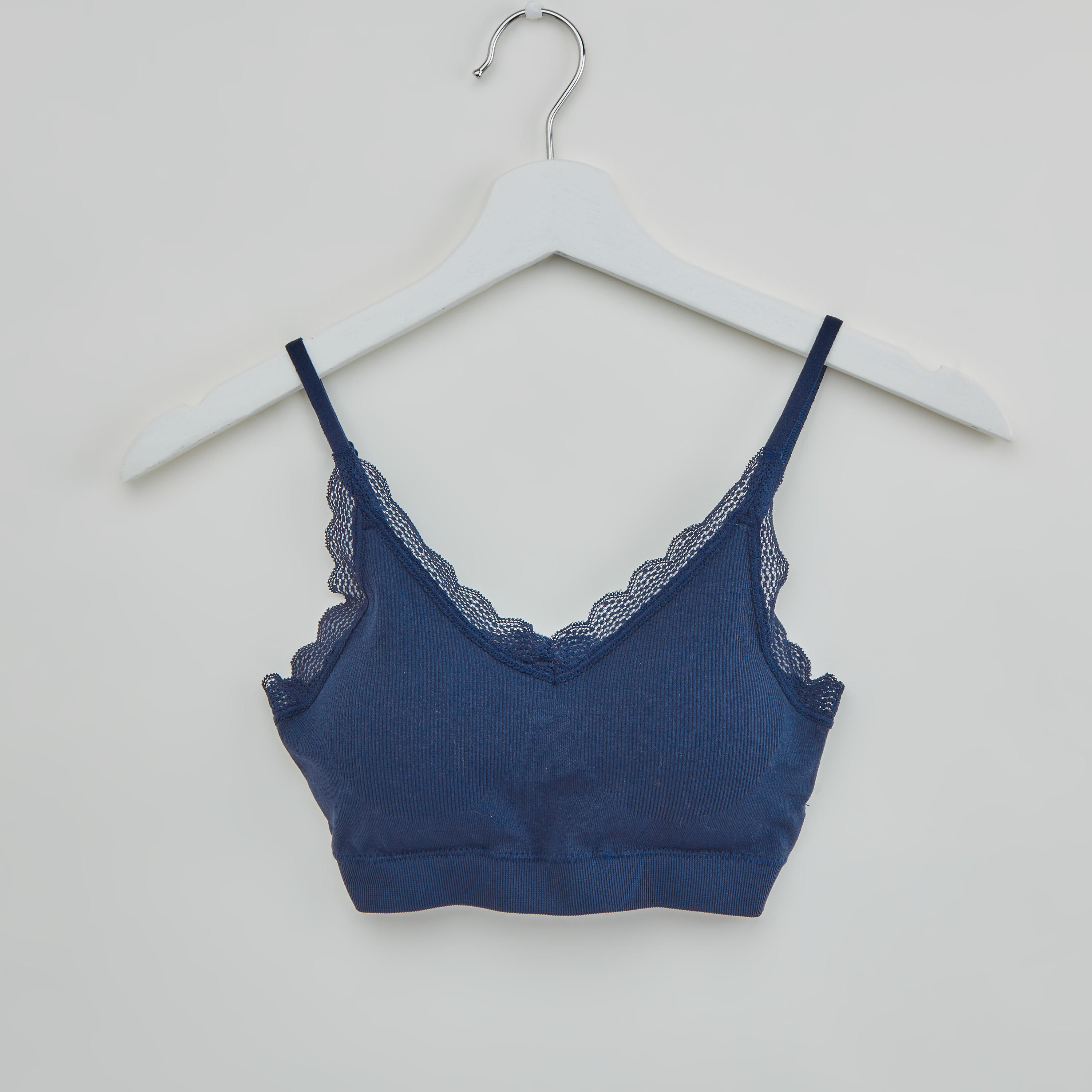 صدريّة رياضيّة بأحزمة قابلة للتعديل وتفاصيل دانتيل - طقم من قطعتين-women-clothing-lingerie-bras-image-4