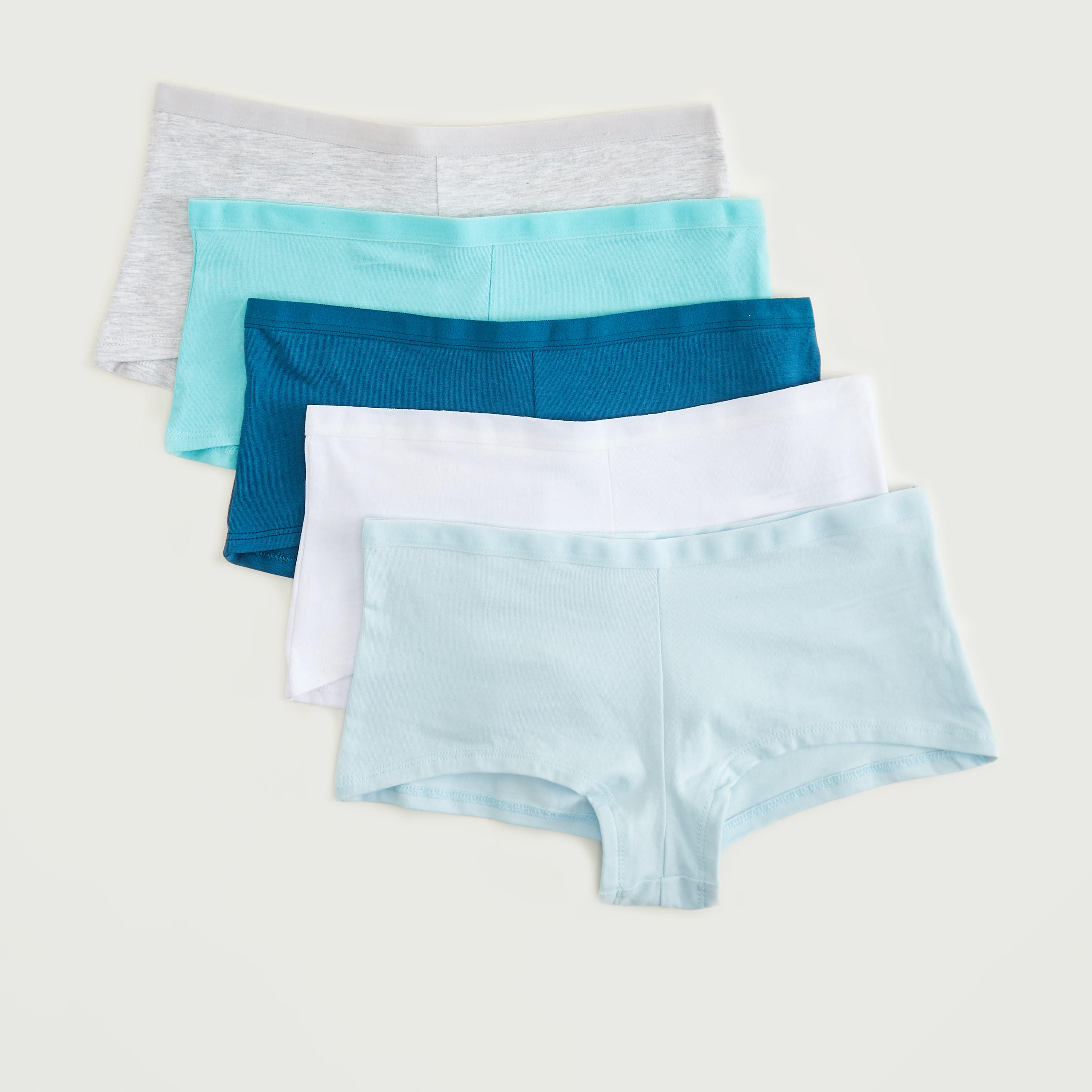 سراويل داخلية بوي شورت سادة بخصر مطاطي- طقم من 5 قطع-women-clothing-lingerie-panties-image-4