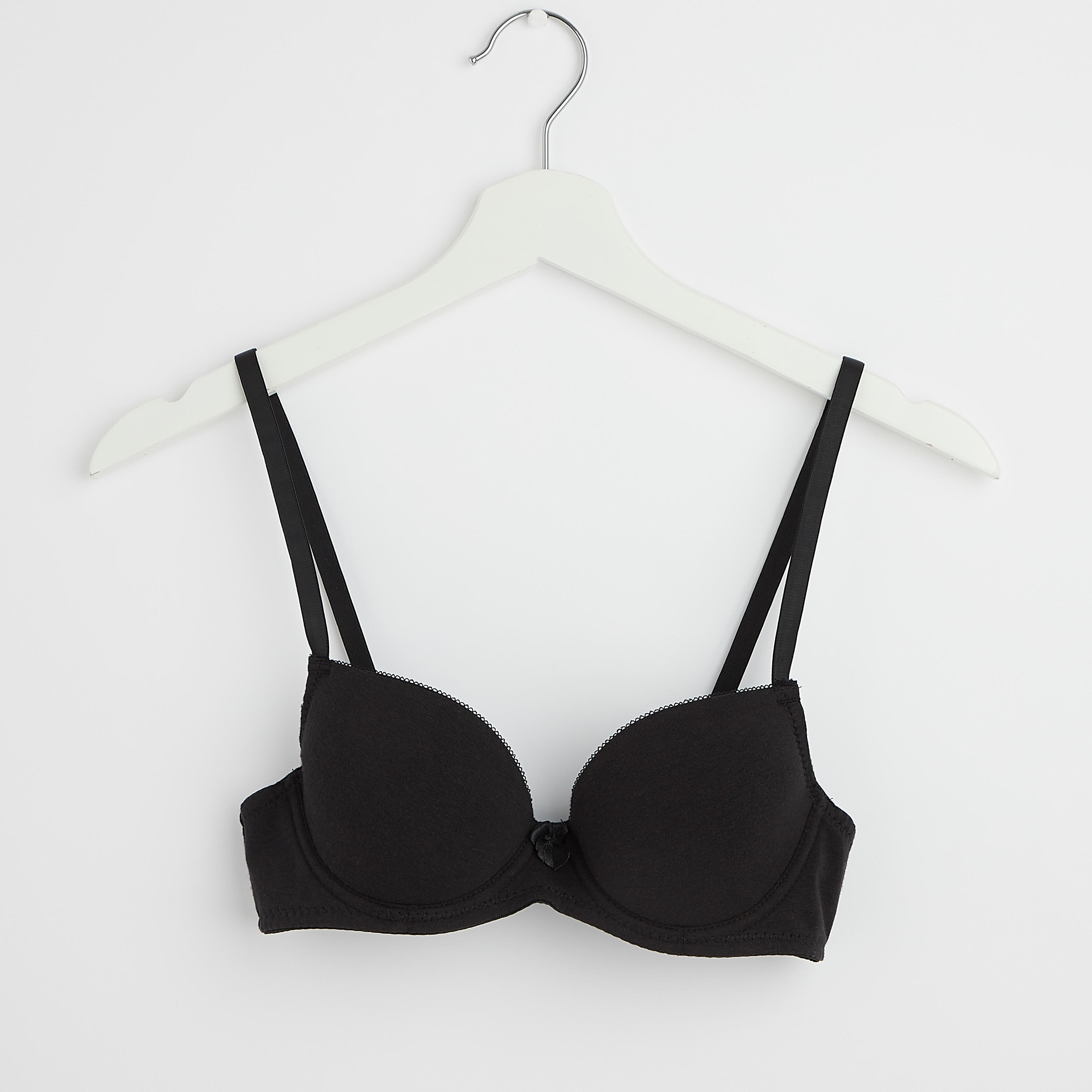 صدريّة بلانج مبطّنة سادة بخطّاف وحلقة إغلاق وزينة فيونكة-women-clothing-lingerie-bras-image-3