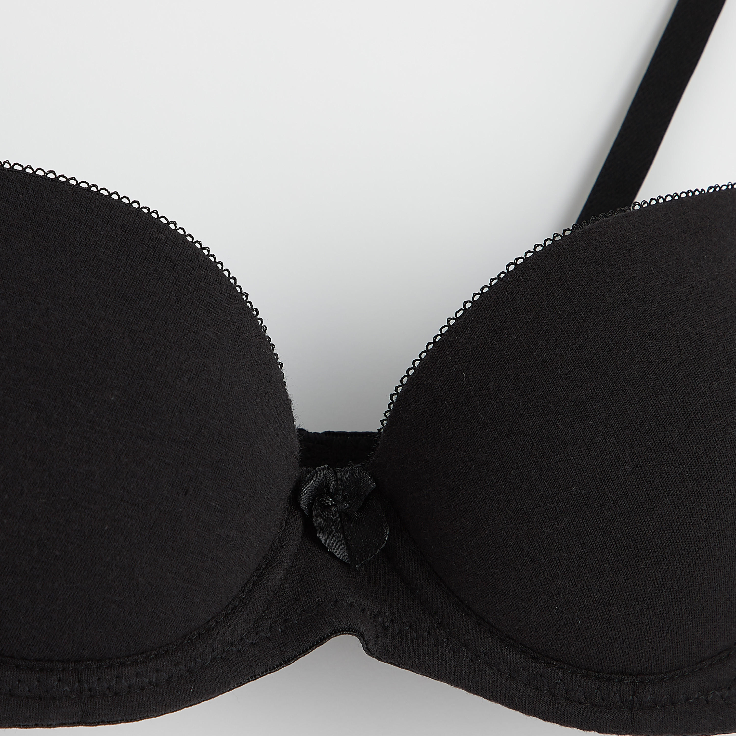 صدريّة بلانج مبطّنة سادة بخطّاف وحلقة إغلاق وزينة فيونكة-women-clothing-lingerie-bras-image-2